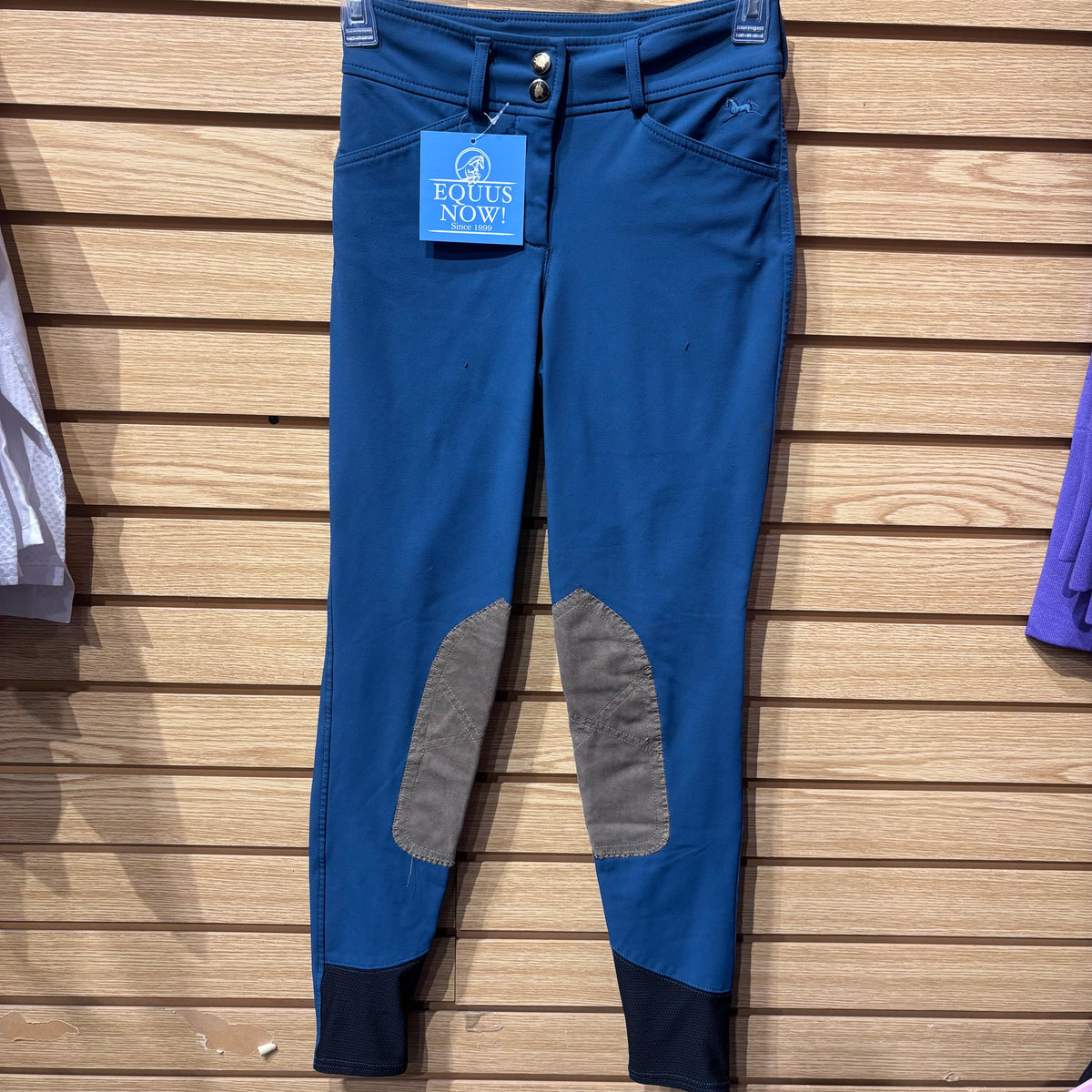 Used Youth 12L Blue RJ Classics Knee Patch Breeches