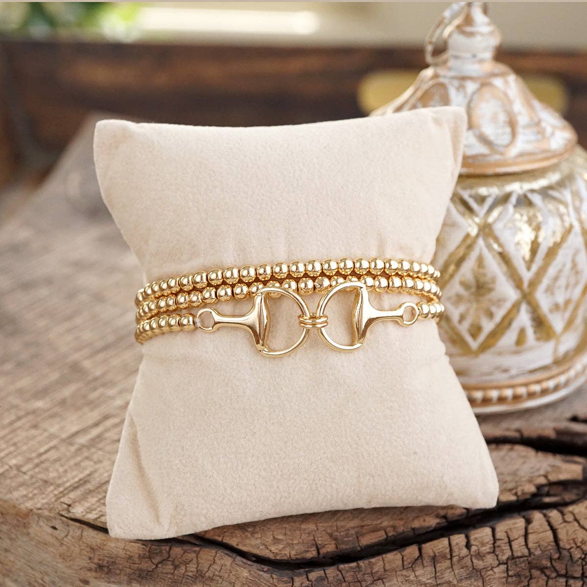 Bit of Shine – Set of 3 Stretch Bracelets with Horse Bit