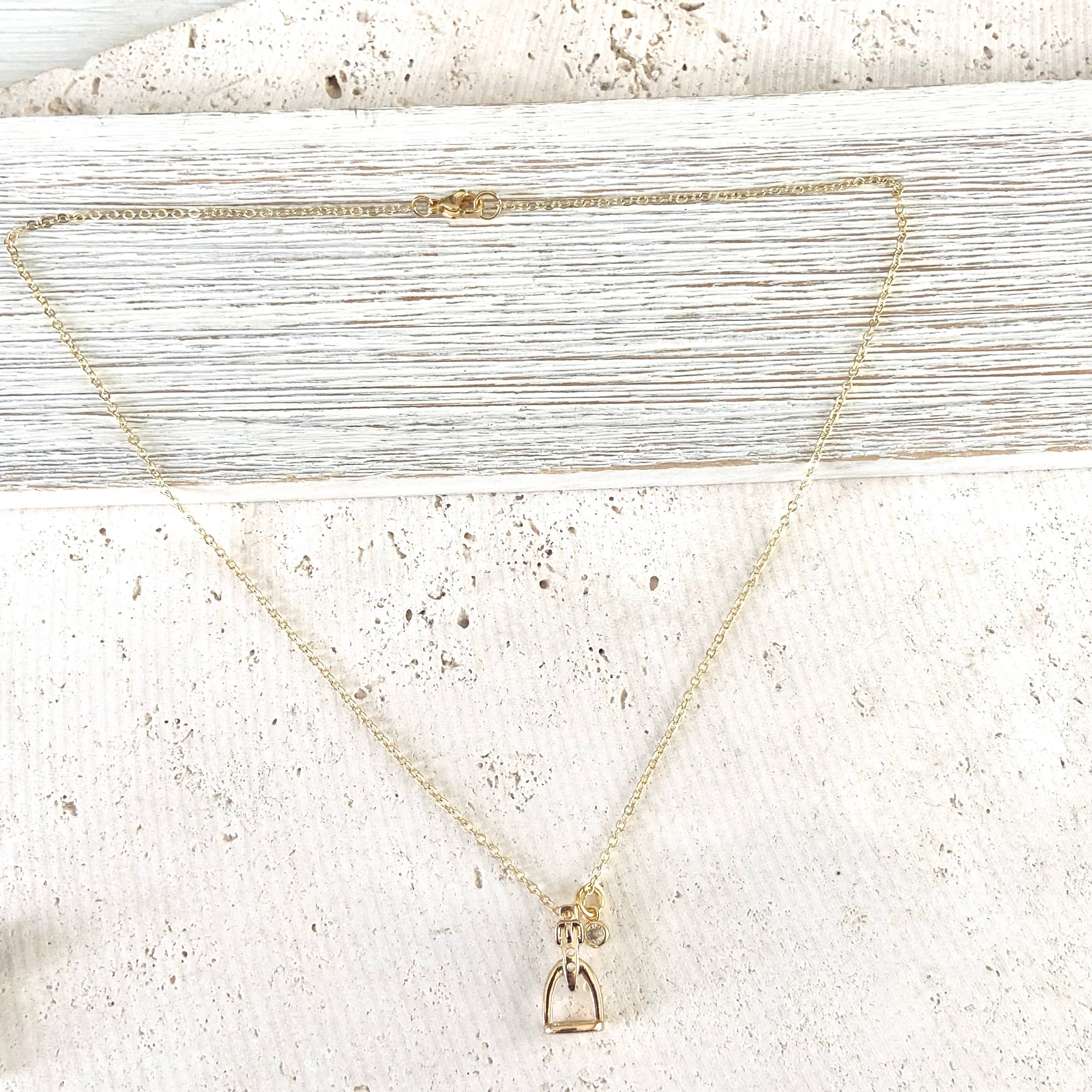 VB&CO Designs Handmade Jewelry - Horse jewelry stirrup necklace, equestrian, derby