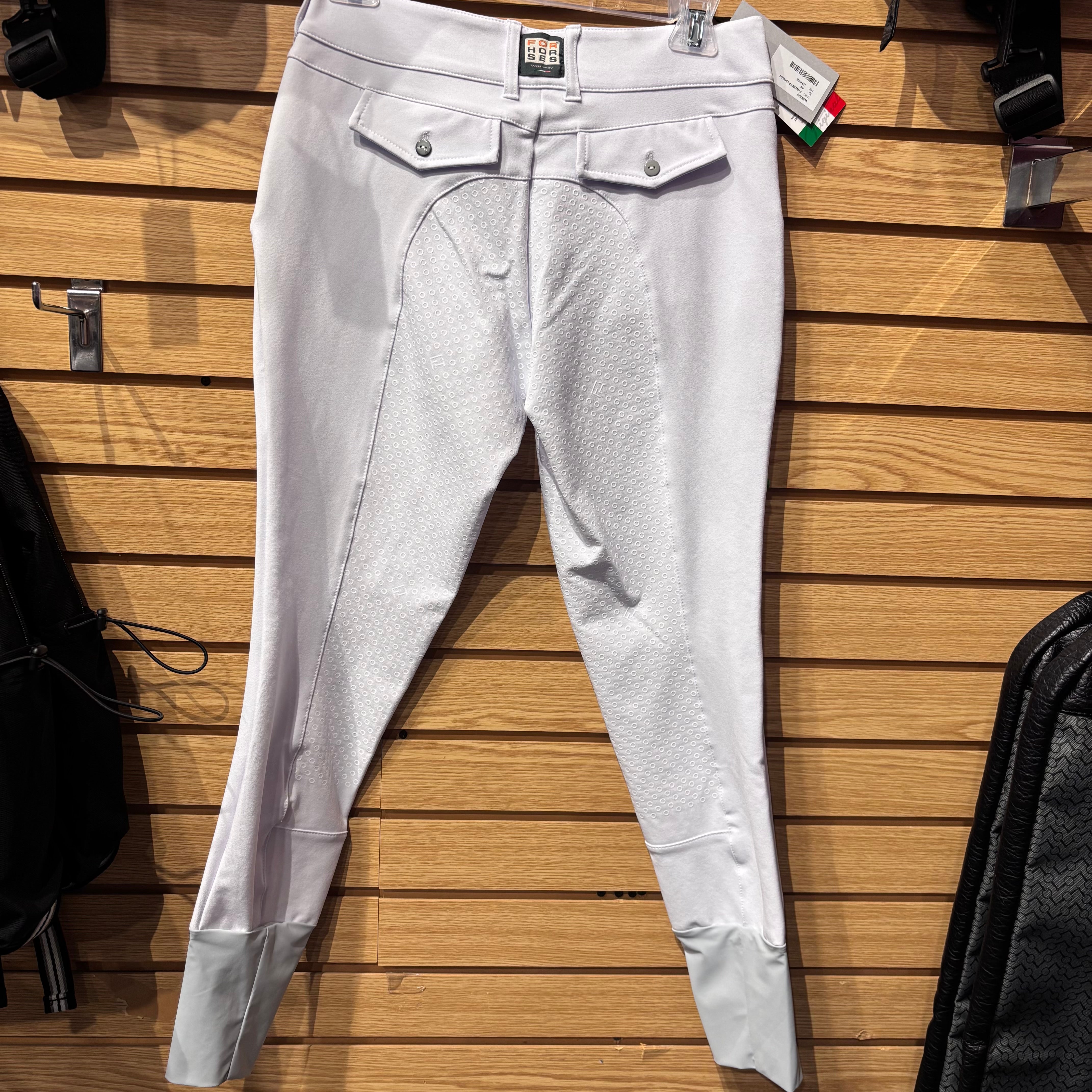 Used FOR HORSES Winnie 30 White Full Seat Breeches