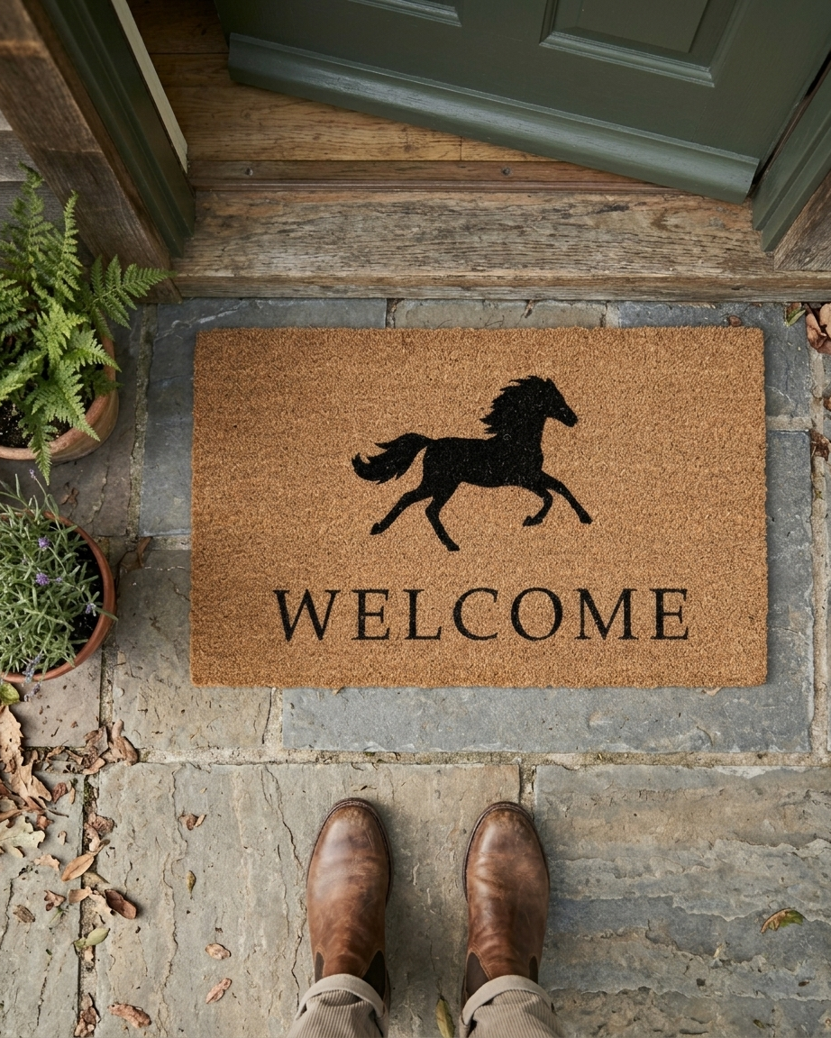 Bridle Up Hope Shop - Galloping Horse Welcome Doormat