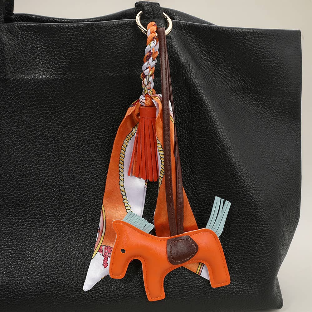 Sensibling Corp. - Faux Leather Horse Tassel Scarf Keychain / Bag Charm