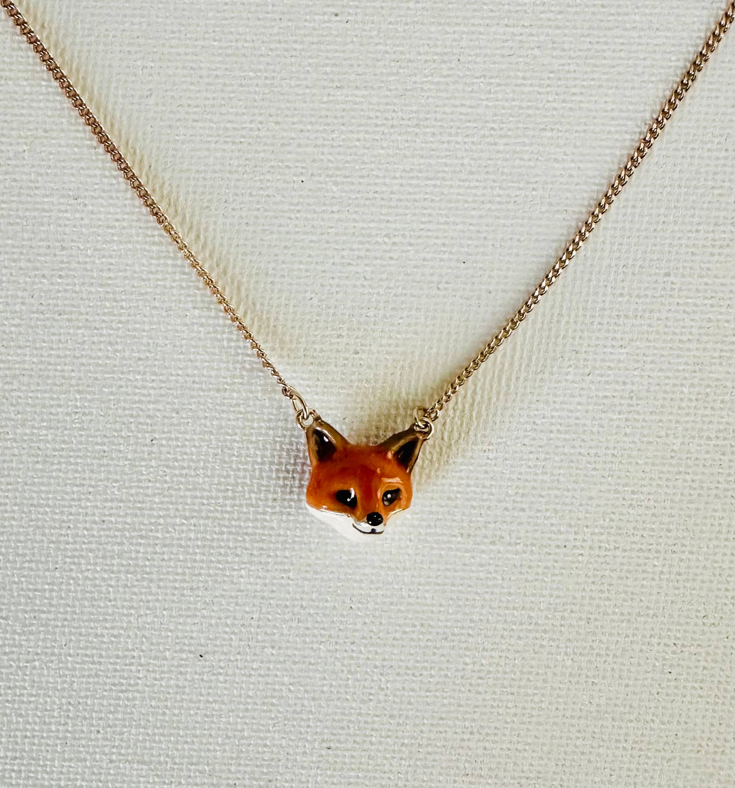 Fox Ceramic Necklace