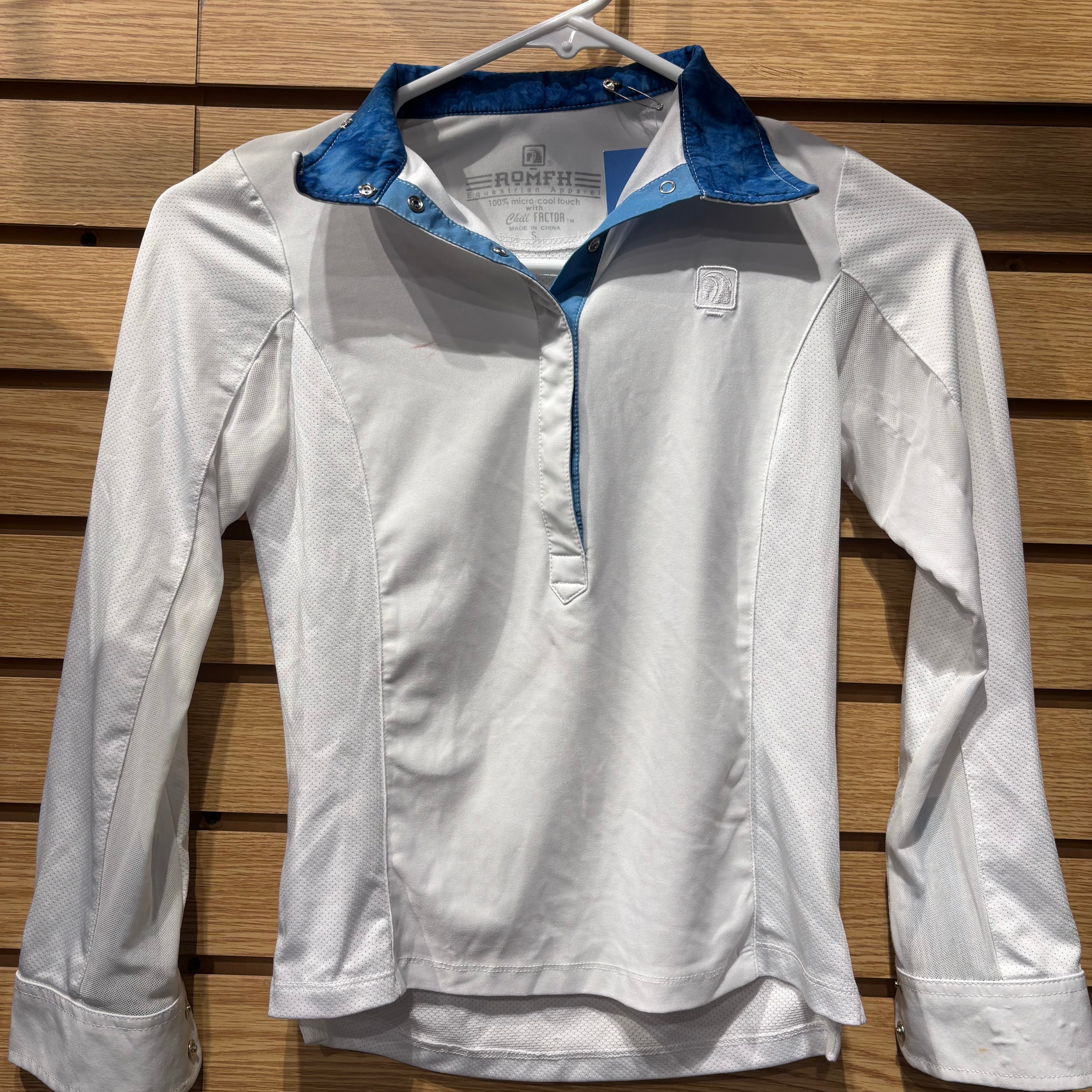 Used Youth Small White Romfh Long Sleeve Show Shirt