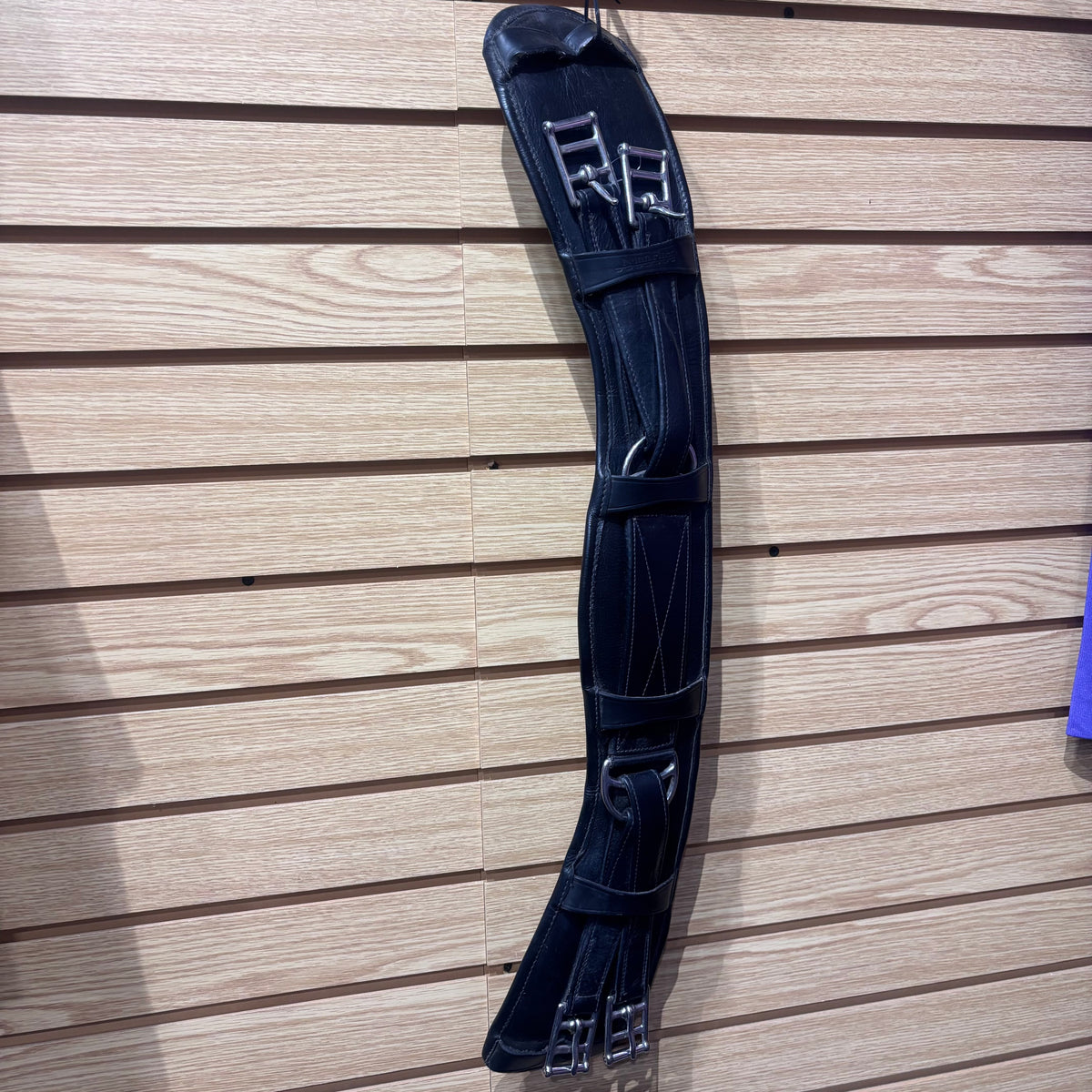 Used 24" Black Nunn Finer Padded Leather Dressage Girth