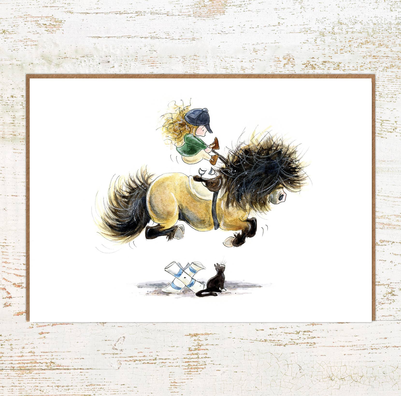 Cat Leap Greeting Card