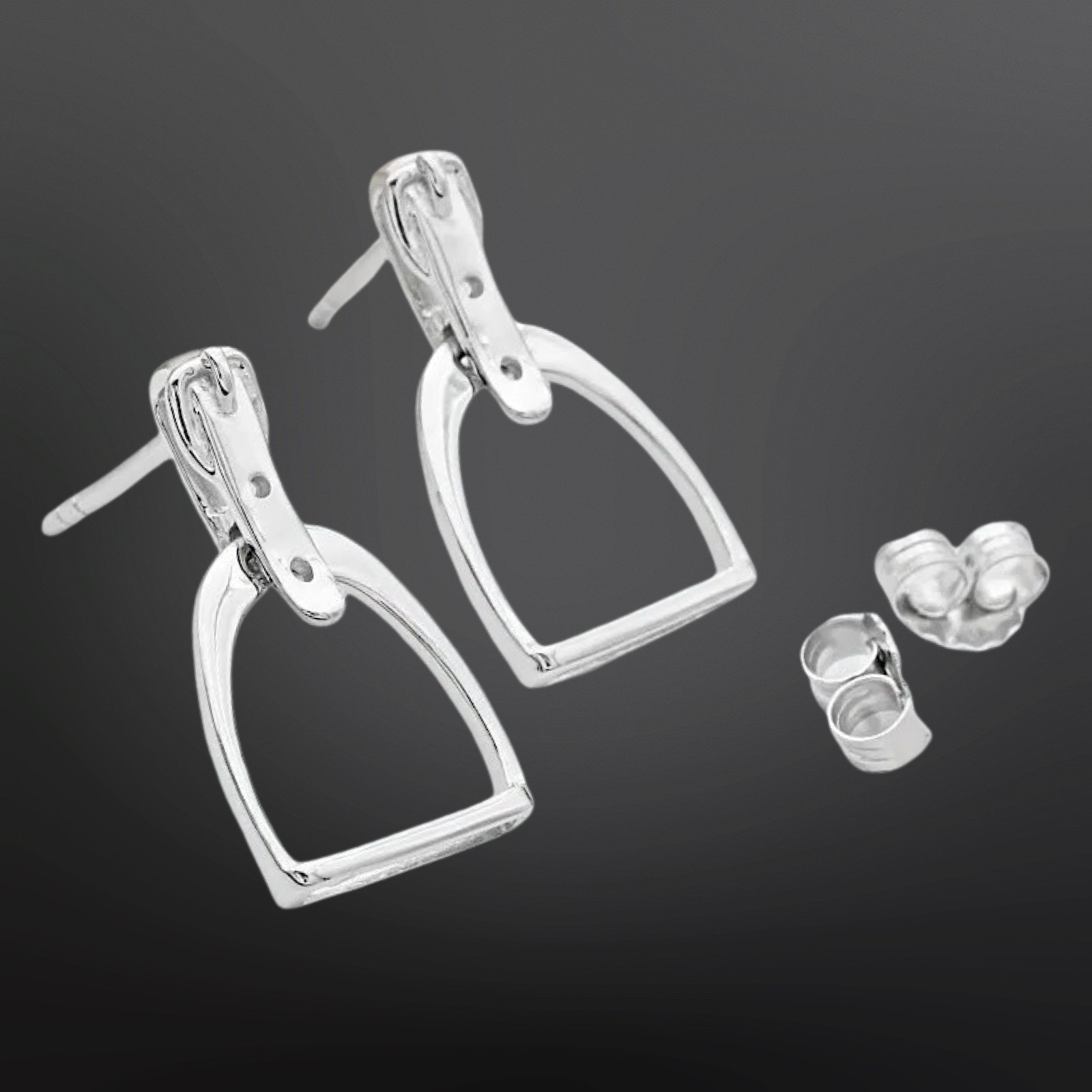 Sterling Silver English Equestrian Stirrup Earrings