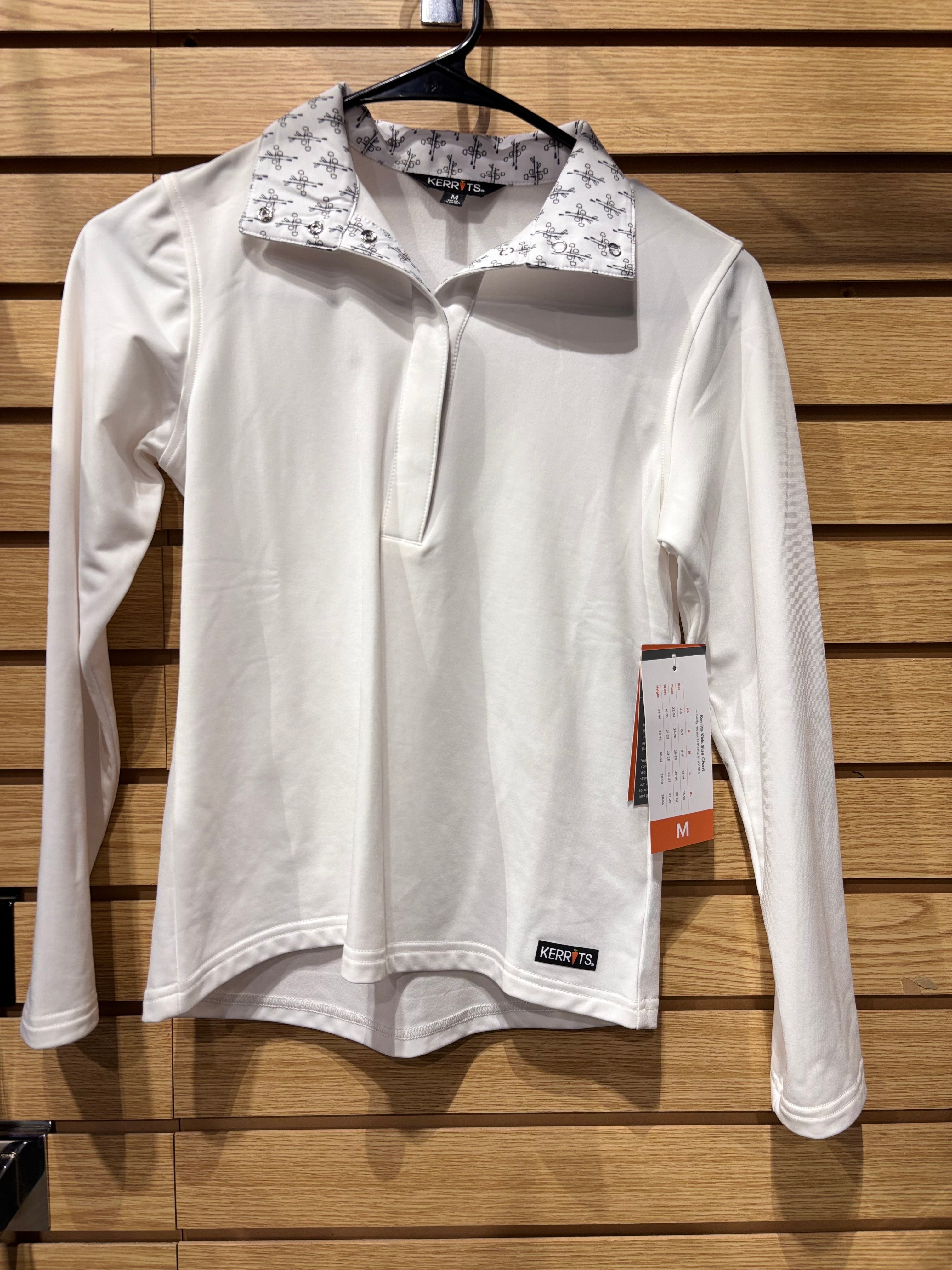 Used Kerrits Youth Medium White Show Shirt