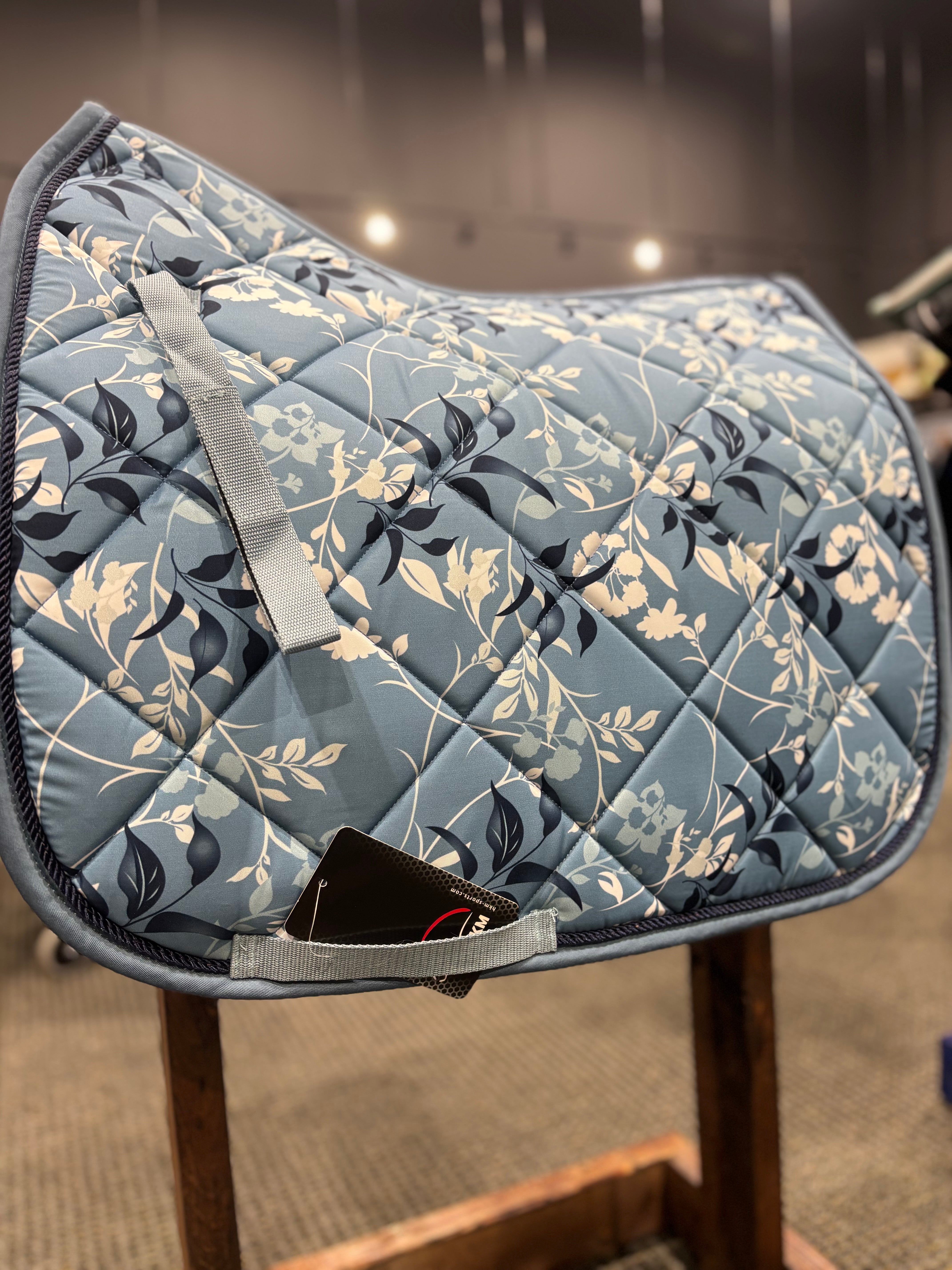 Used HKM Blue Floral Dressage Saddle Pad