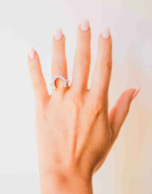 SALE Kelly Herd Outside Set Horseshoe Ring - Sterling Silver