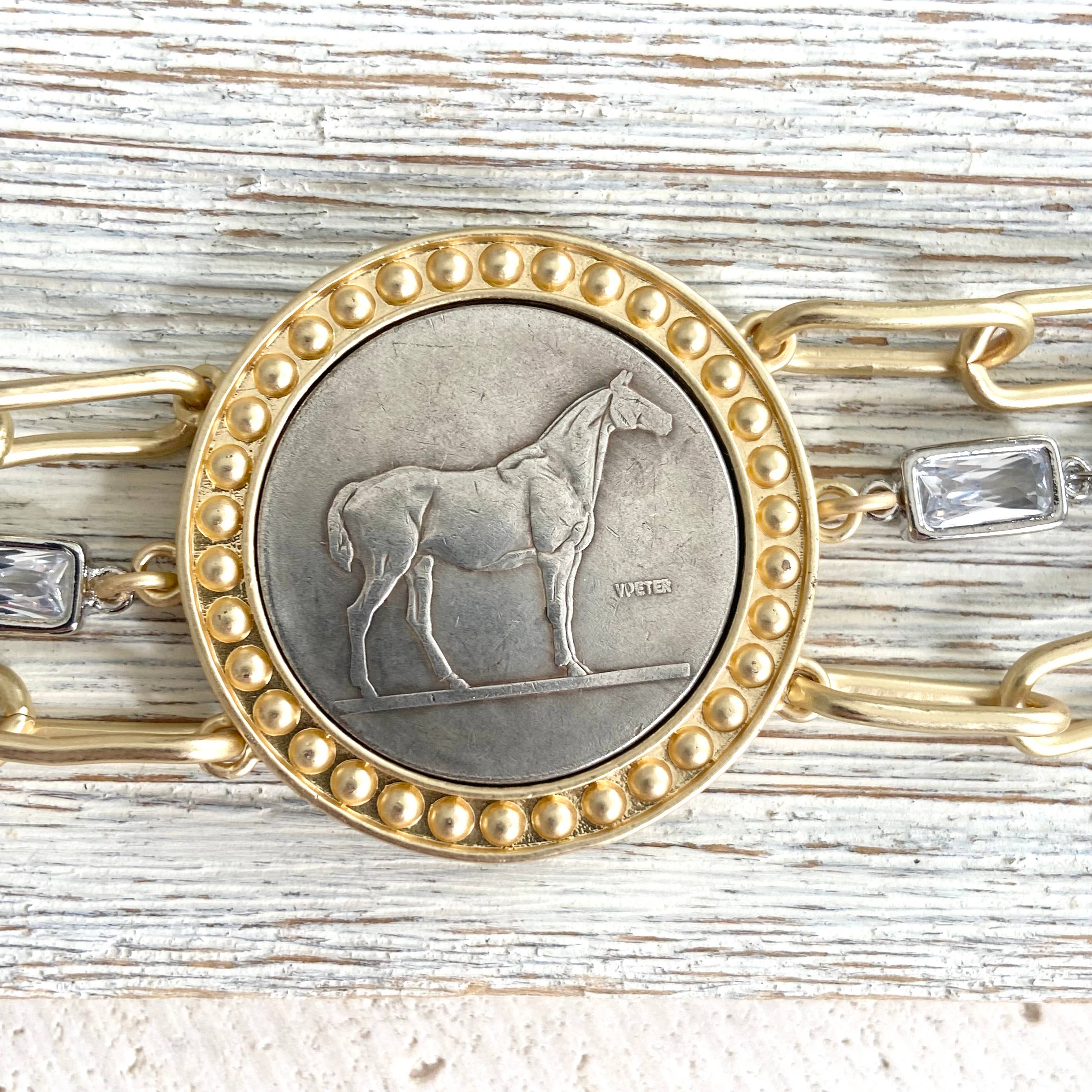 Handmade Horse Coin Bracelet