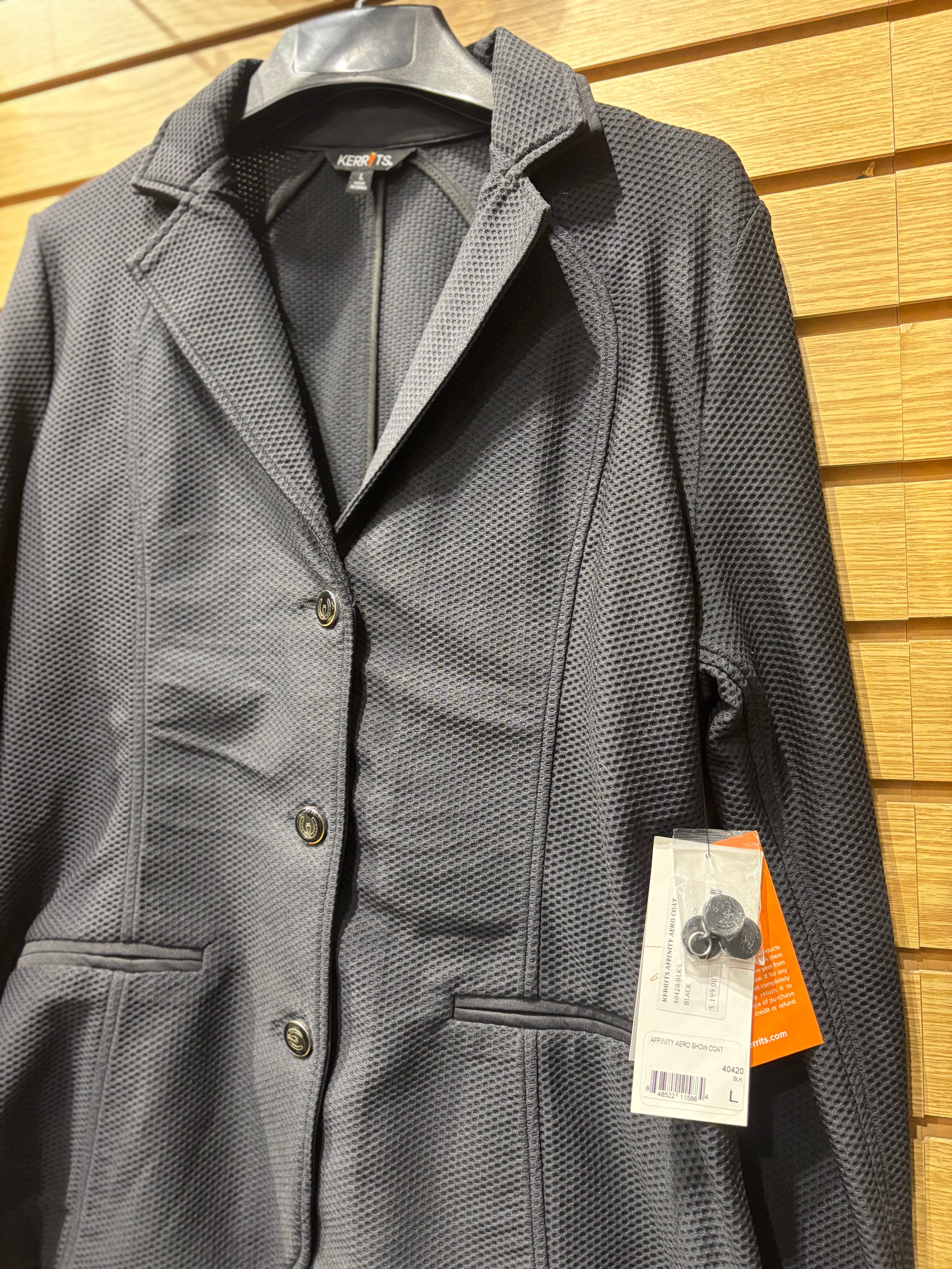 Used Kerrits Show Coat Size Large Black