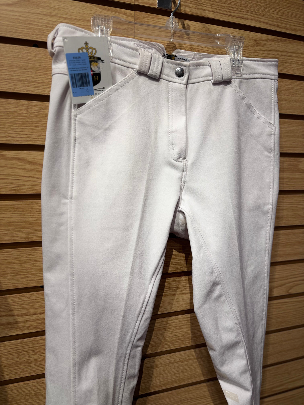 Used Mink Horse of Denmark EU 40 White Full Seat Breeches