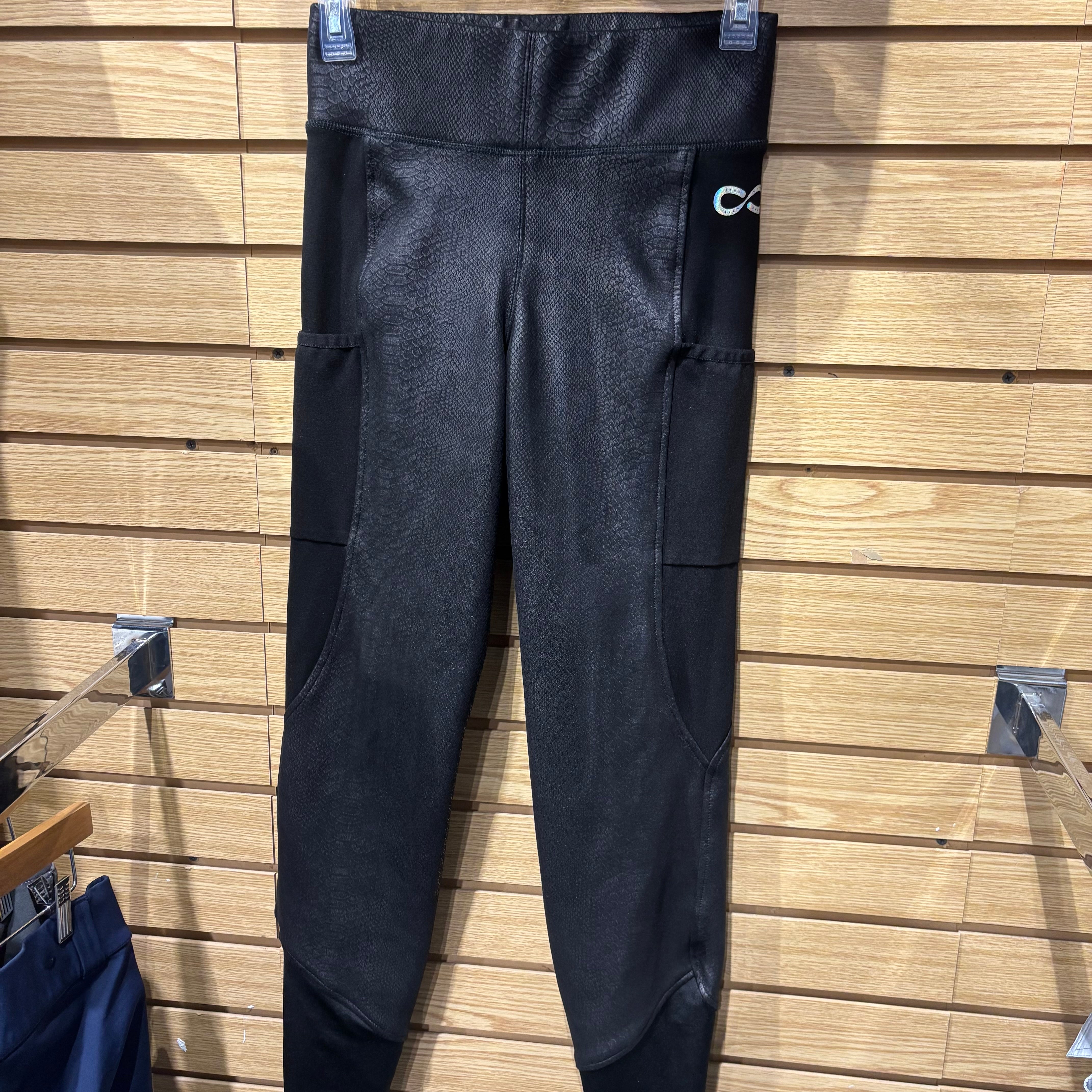 Used 26 Dover Stride Silicone Full Seat Black Riding Tights