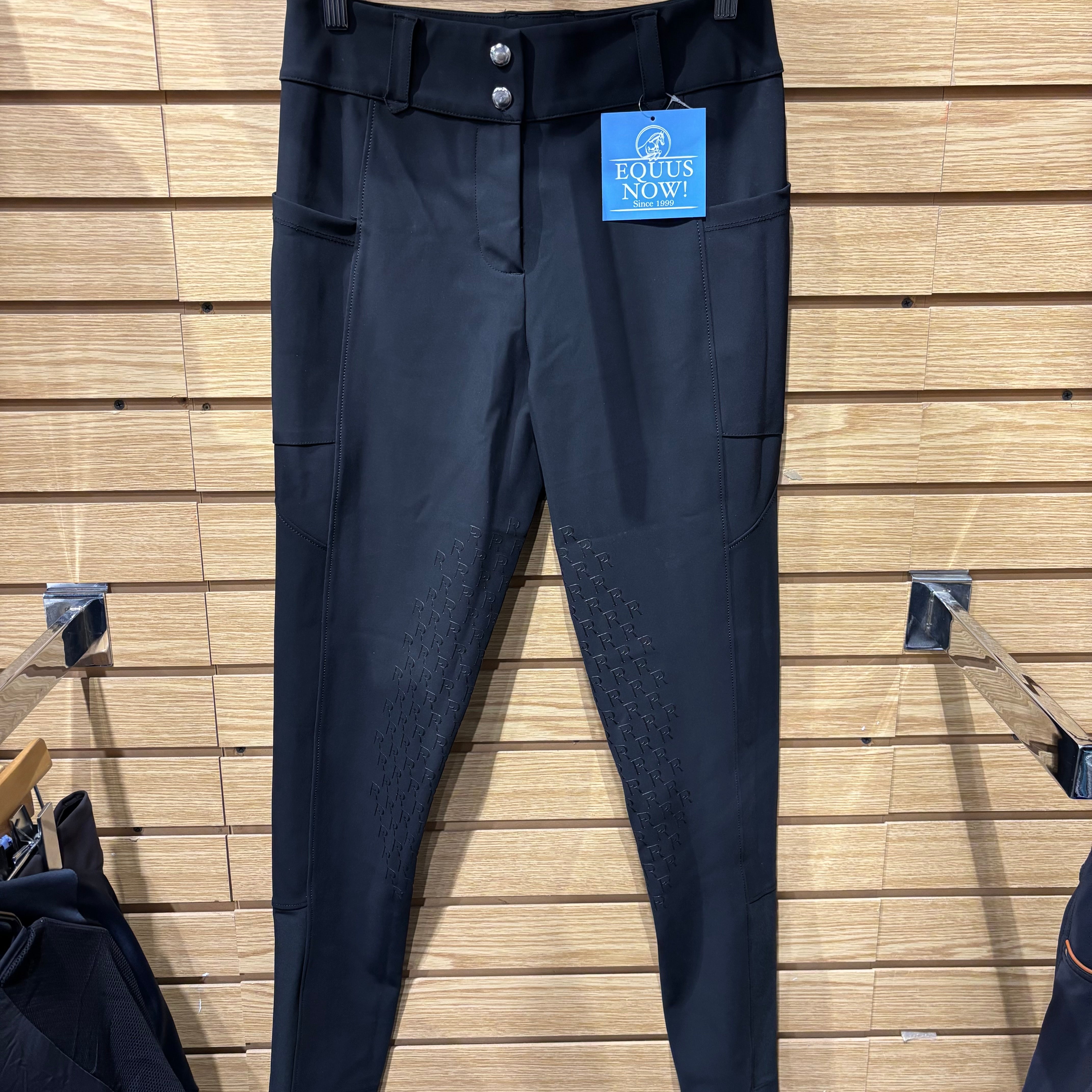 Used Free Ride Equestrian 28 Black Knee Patch Breeches