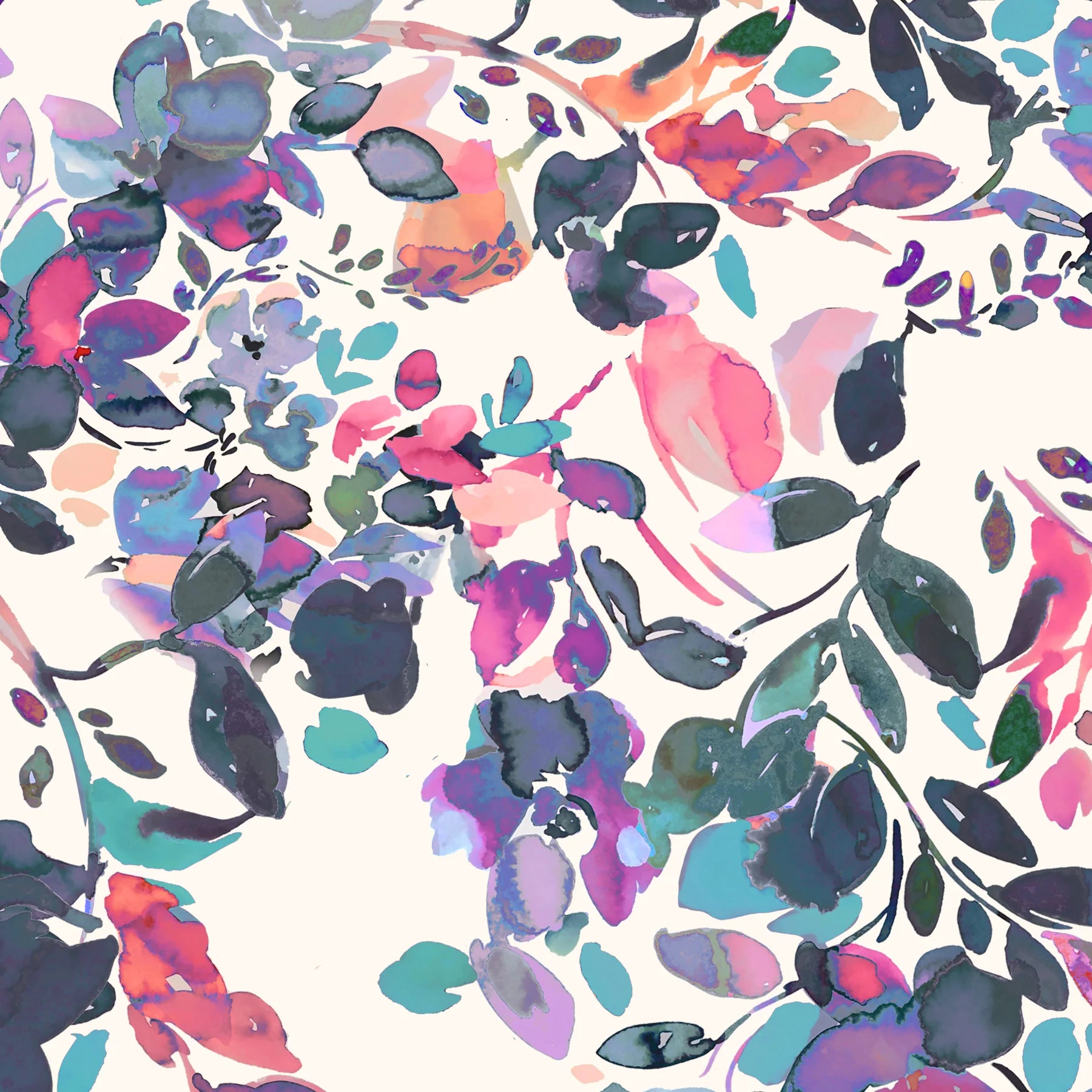 Kastel Long Sleeve Amethyst Watercolor Floral 1/4 Zip