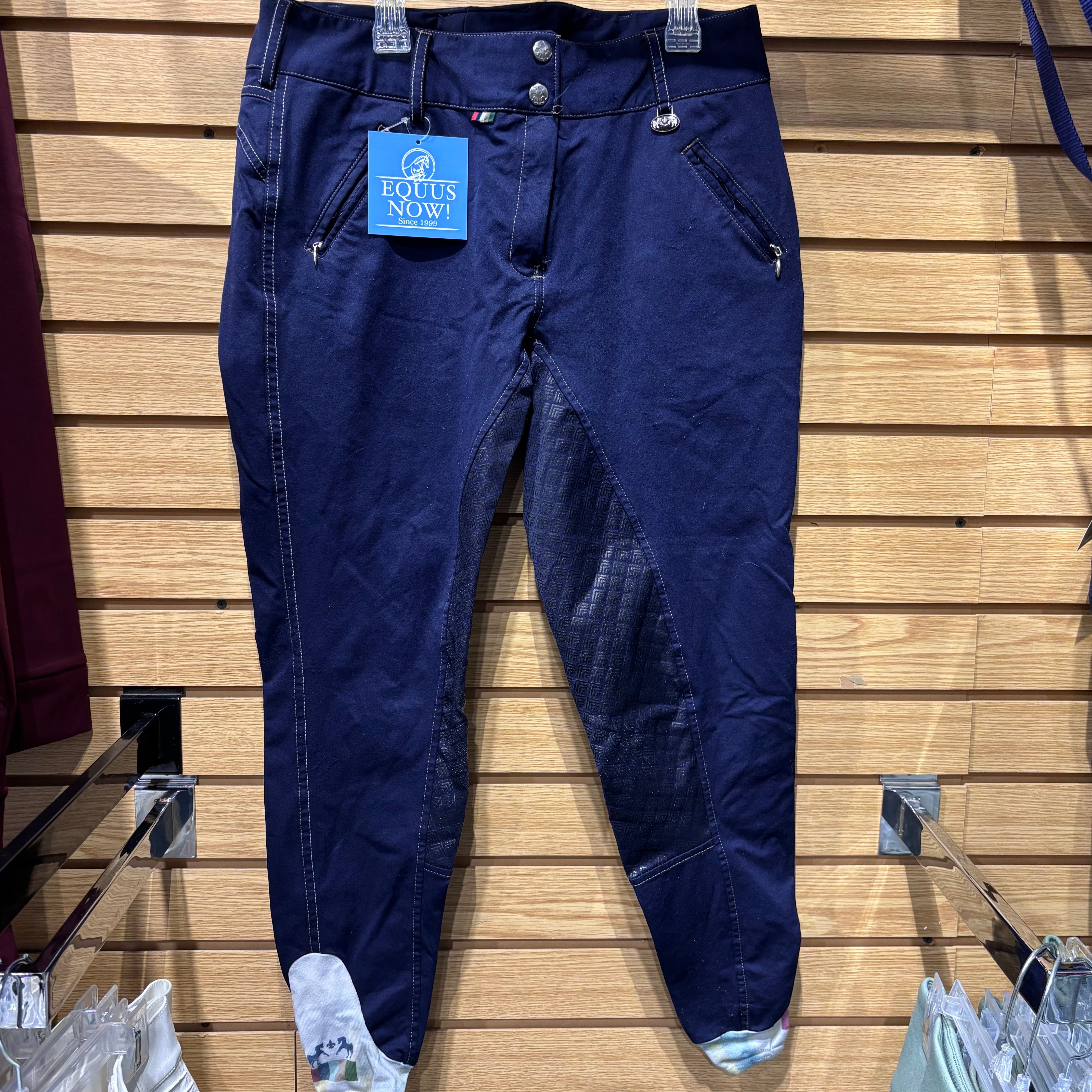 Used 32 Navy Equine Couture Full Seat Breeches