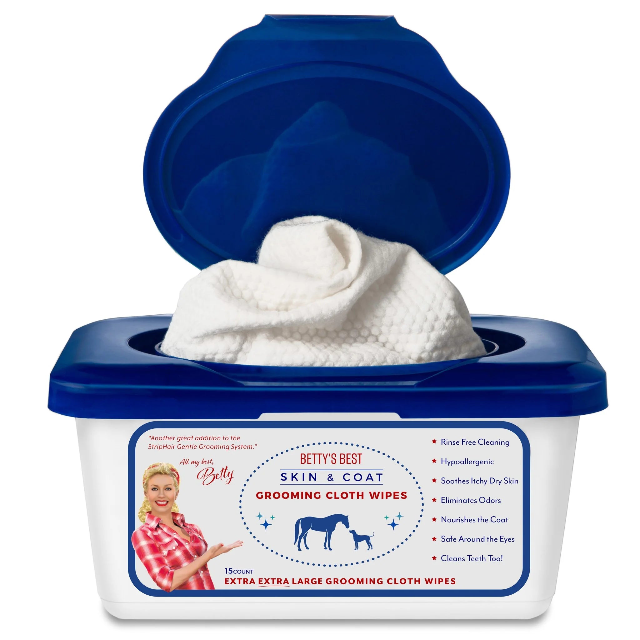 Betty's Best Skin & Coat Grooming Cloth Wipes