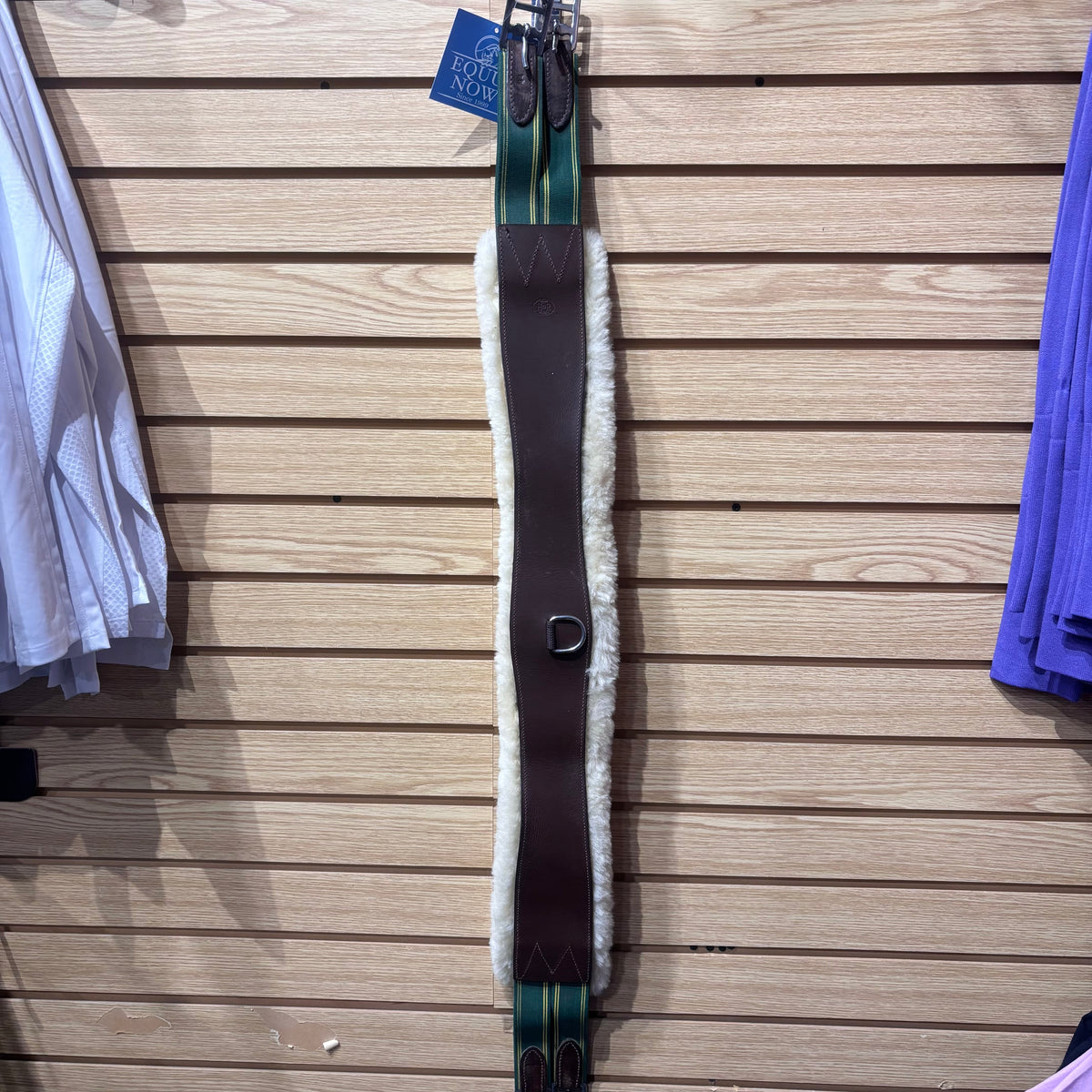 Used 44" HDR Brown Leather Girth with Removable Fleece