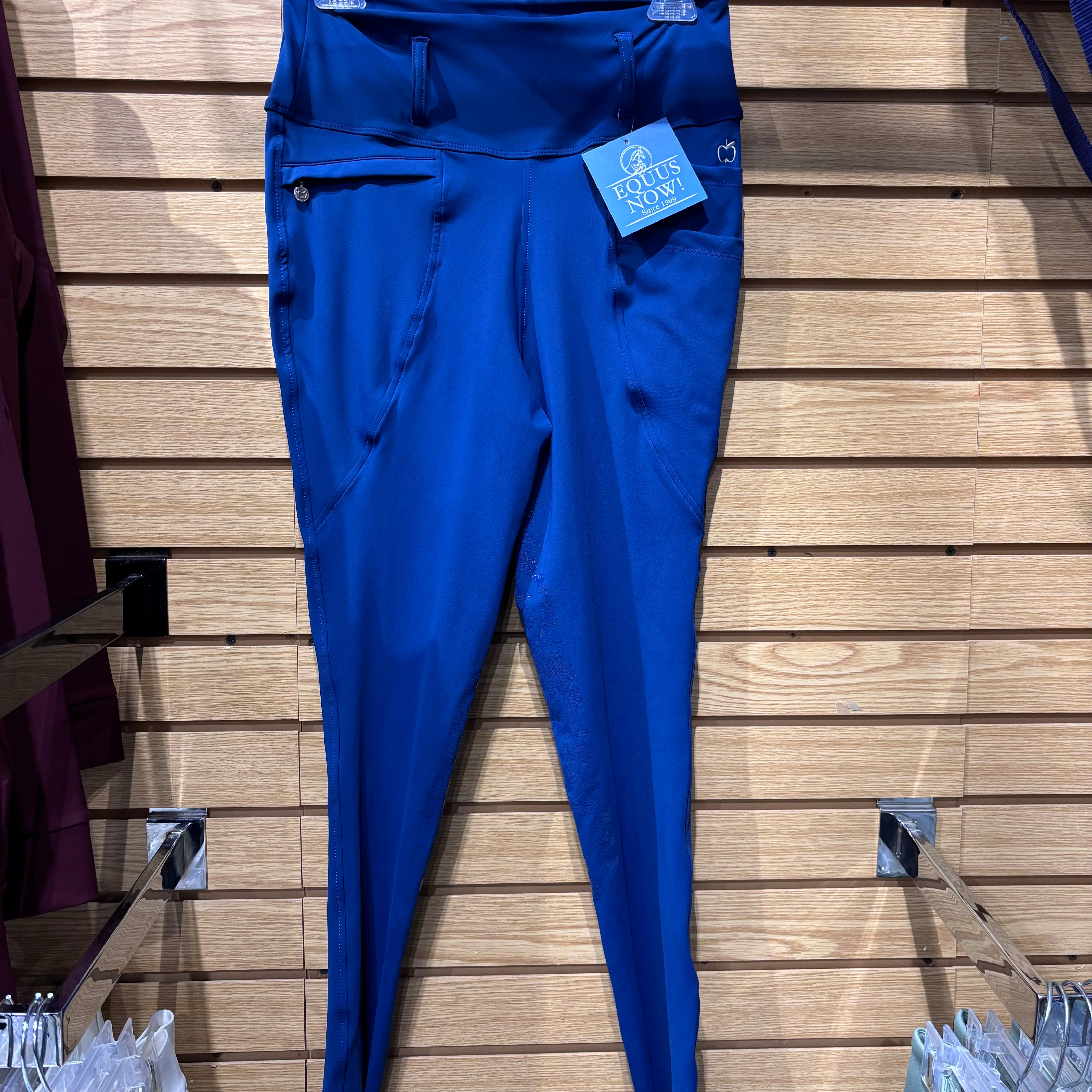 Used Medium DappleBay Equestrian Toile Blue Full Seat Tights
