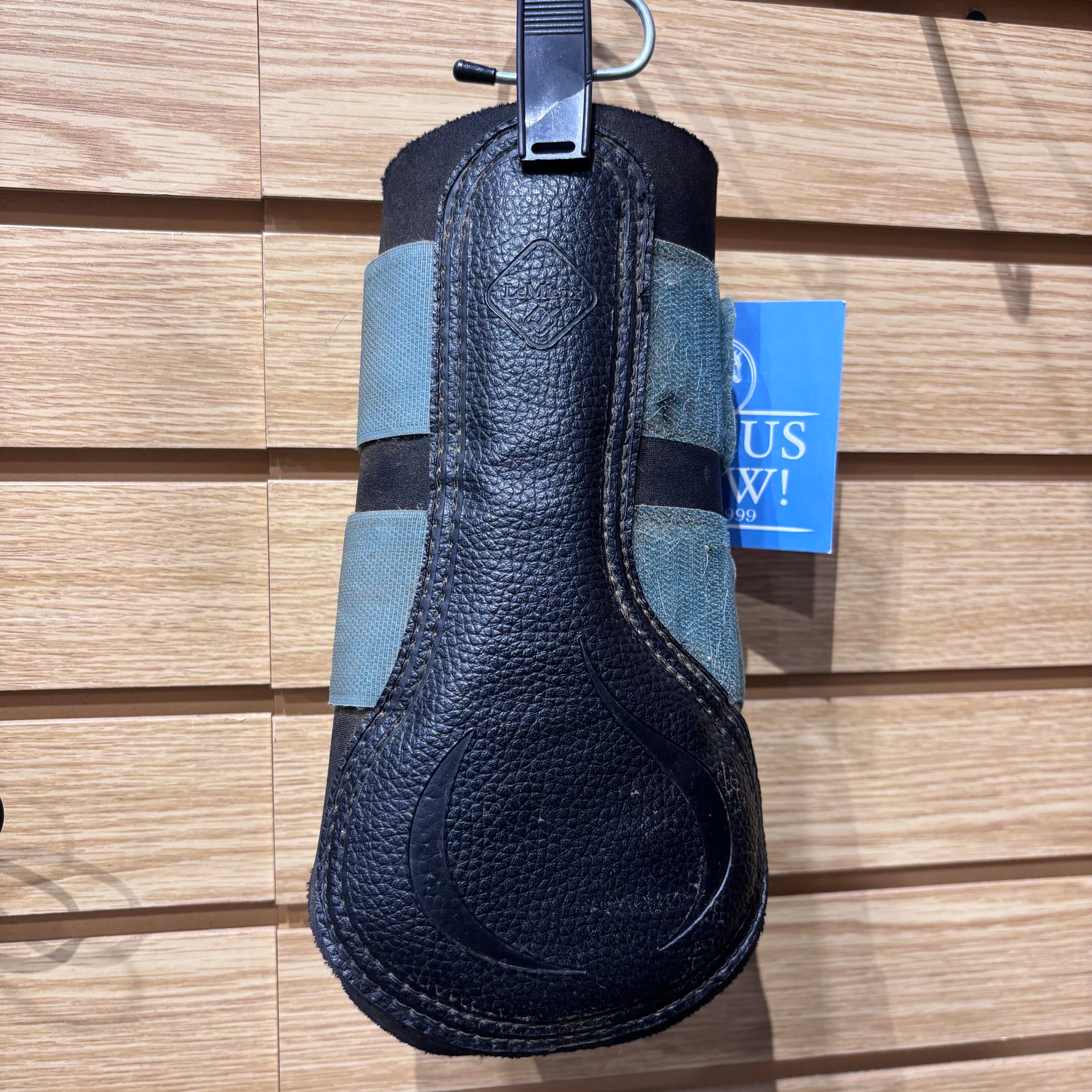 Used Medium Black/Teal Lemieux Brushing Boots