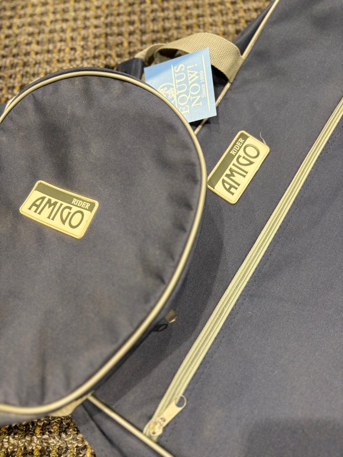 Used Navy Amigo Rider Bag + Helmet Bag