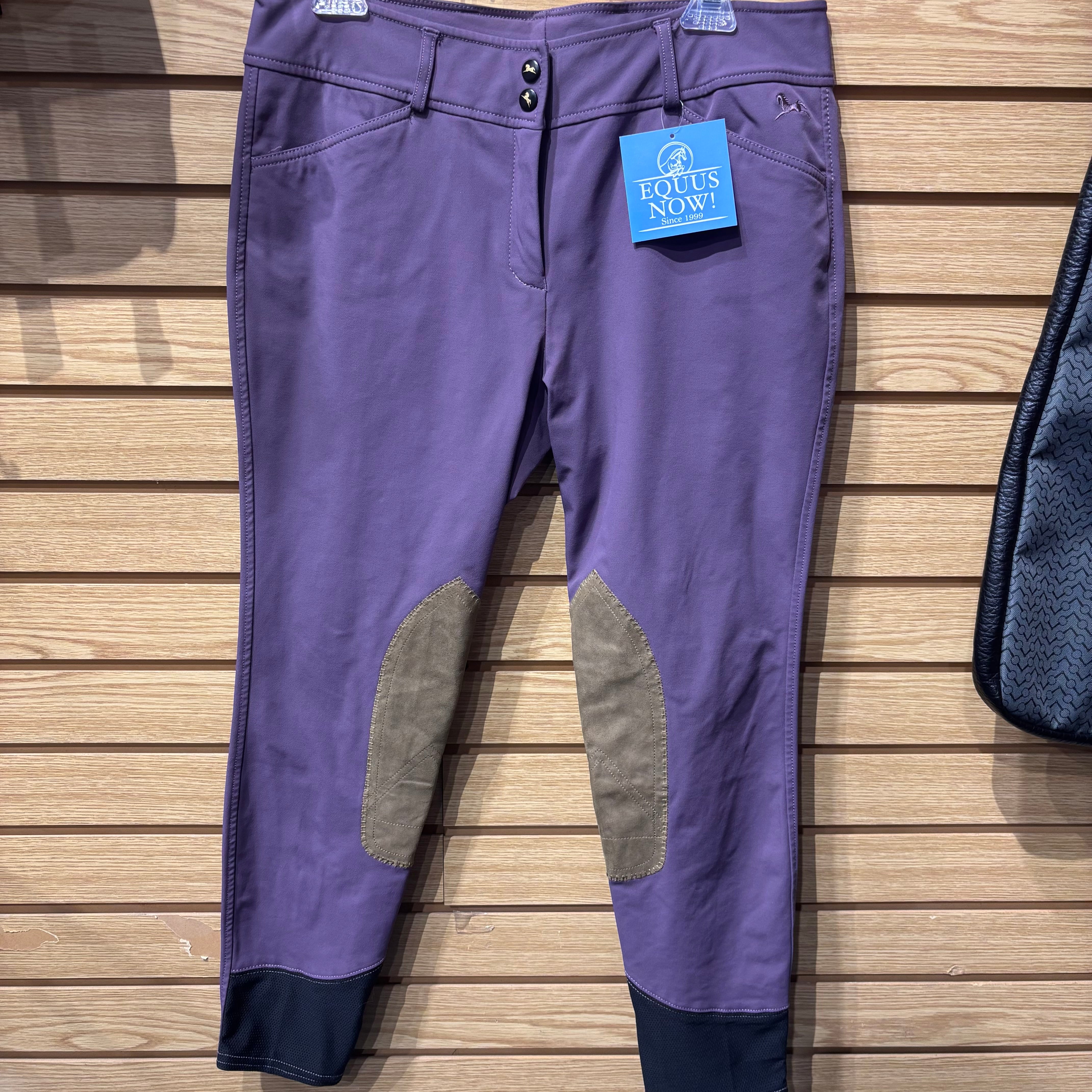 Used 32R RJ Classics Plum Knee Patch Breeches
