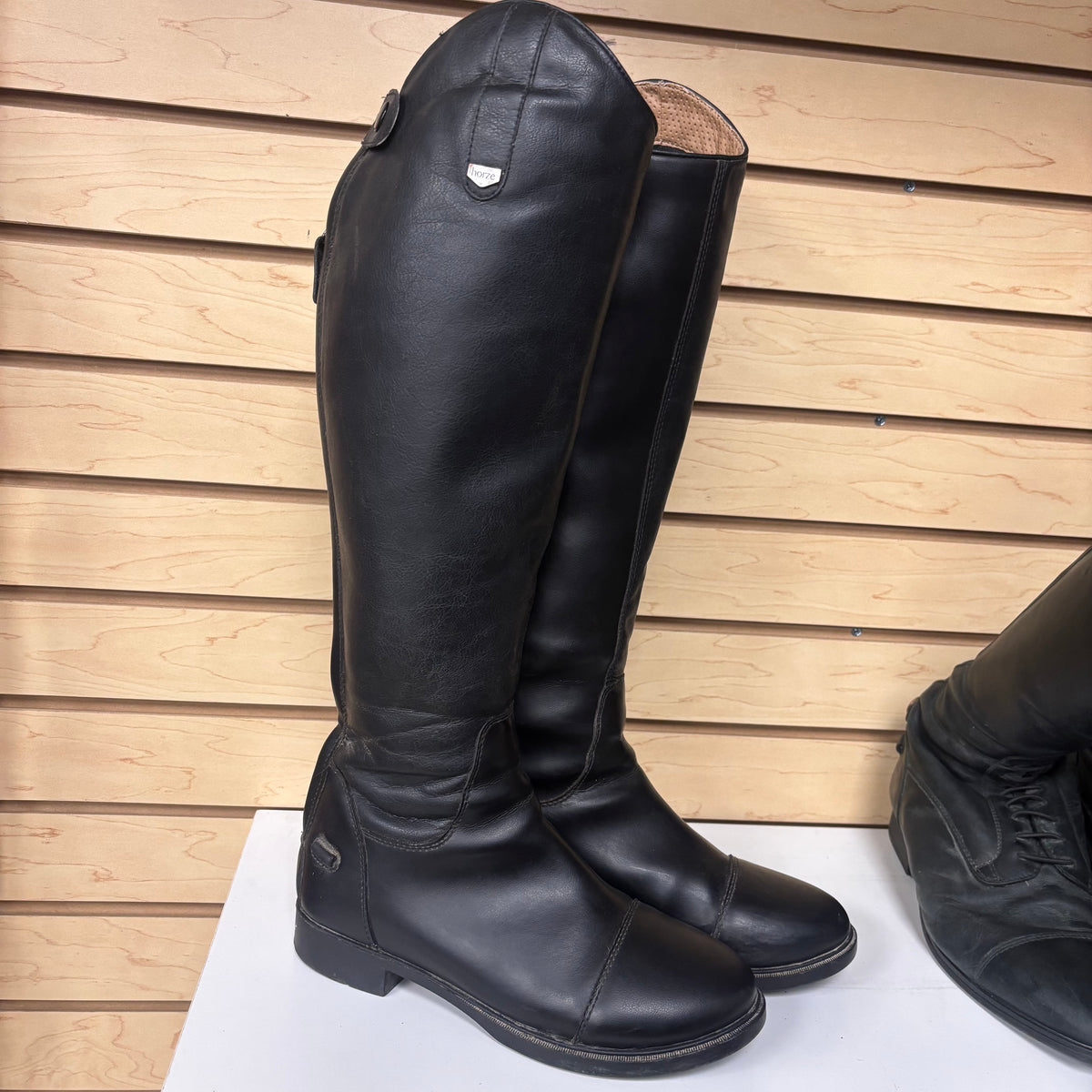 Used 6.5 Black Horze Dress Tall Boots- Reg/Wide