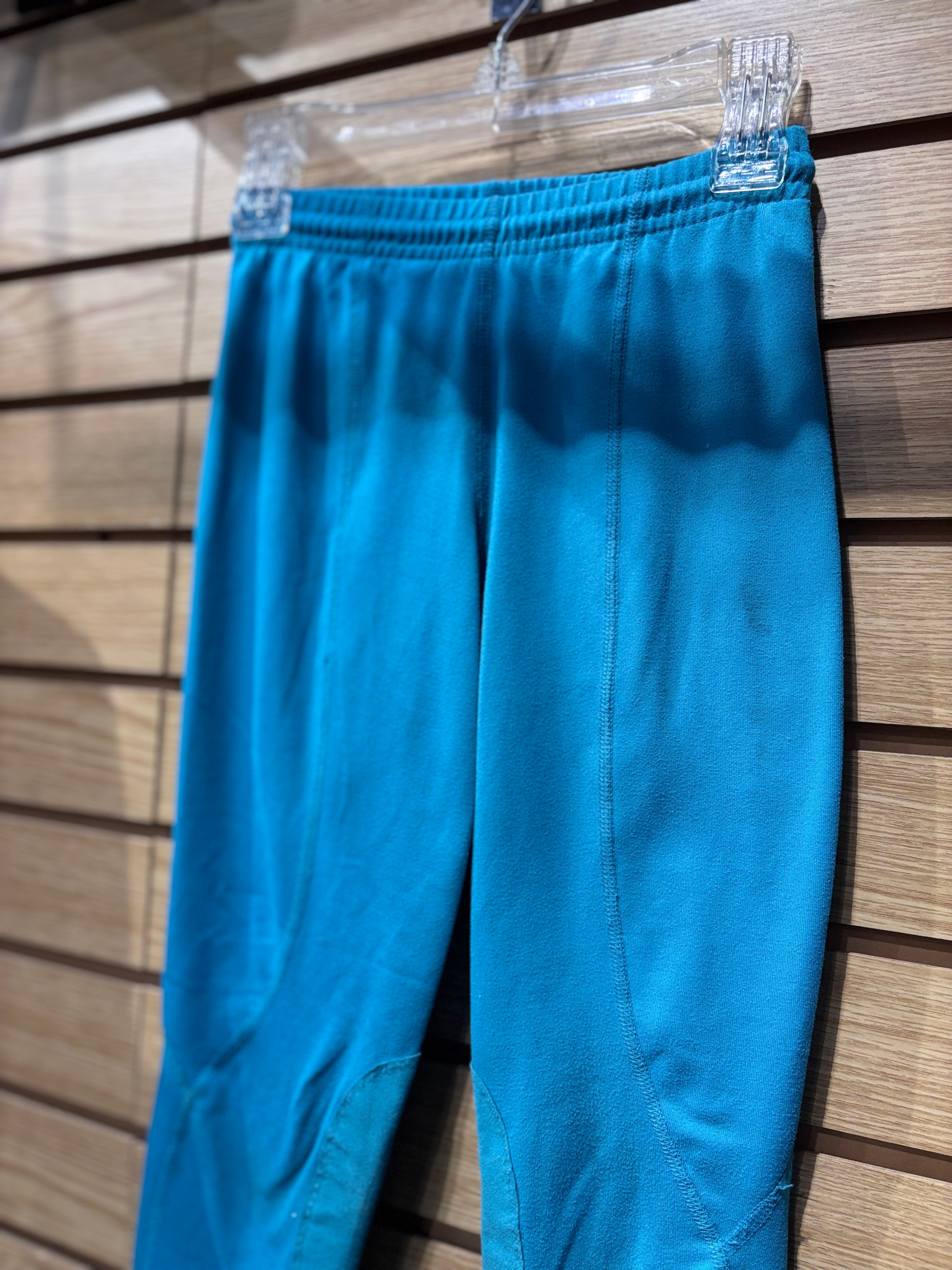 Used Youth Small Teal Kerrits Knee Patch Riding Tights