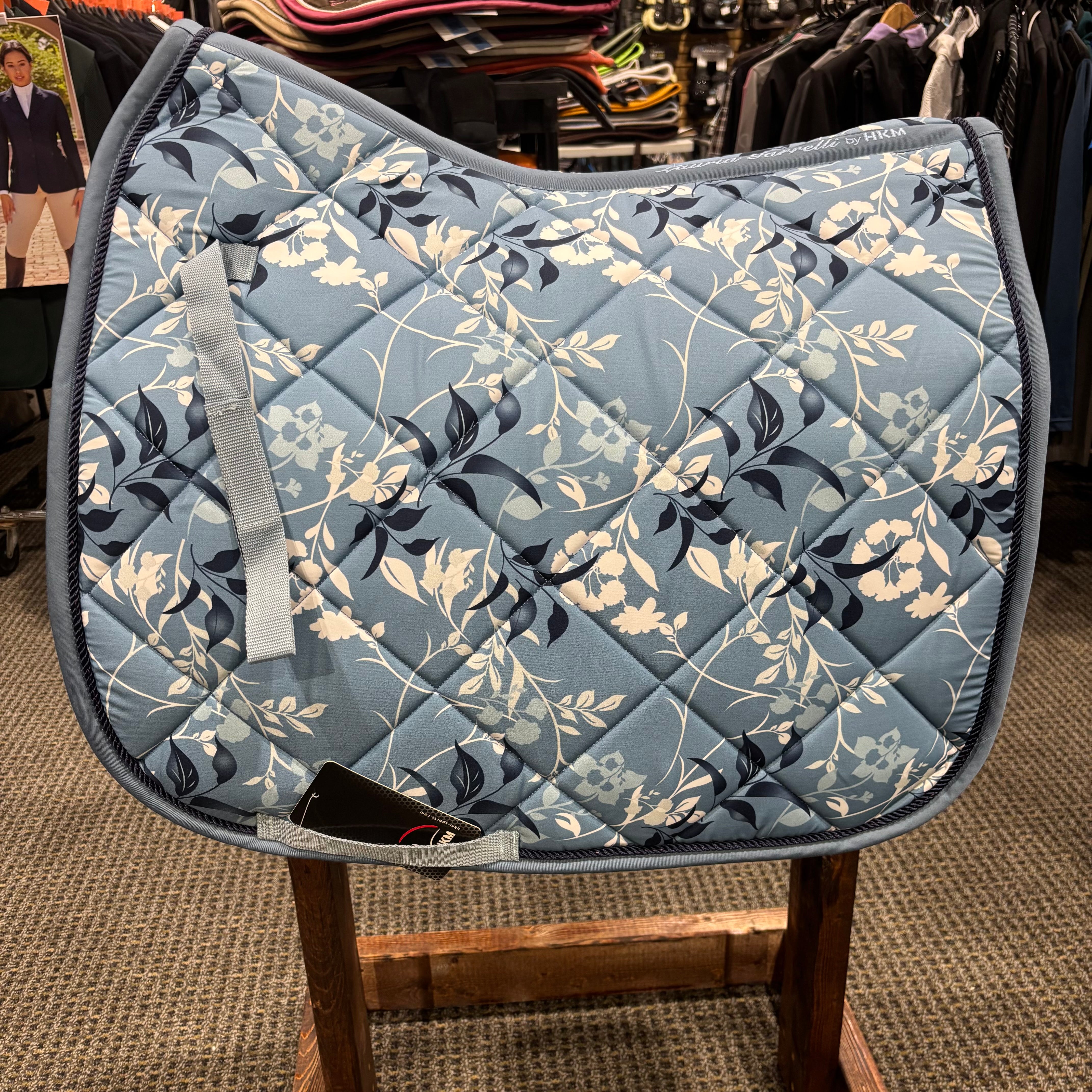 Used HKM Blue Floral Dressage Saddle Pad