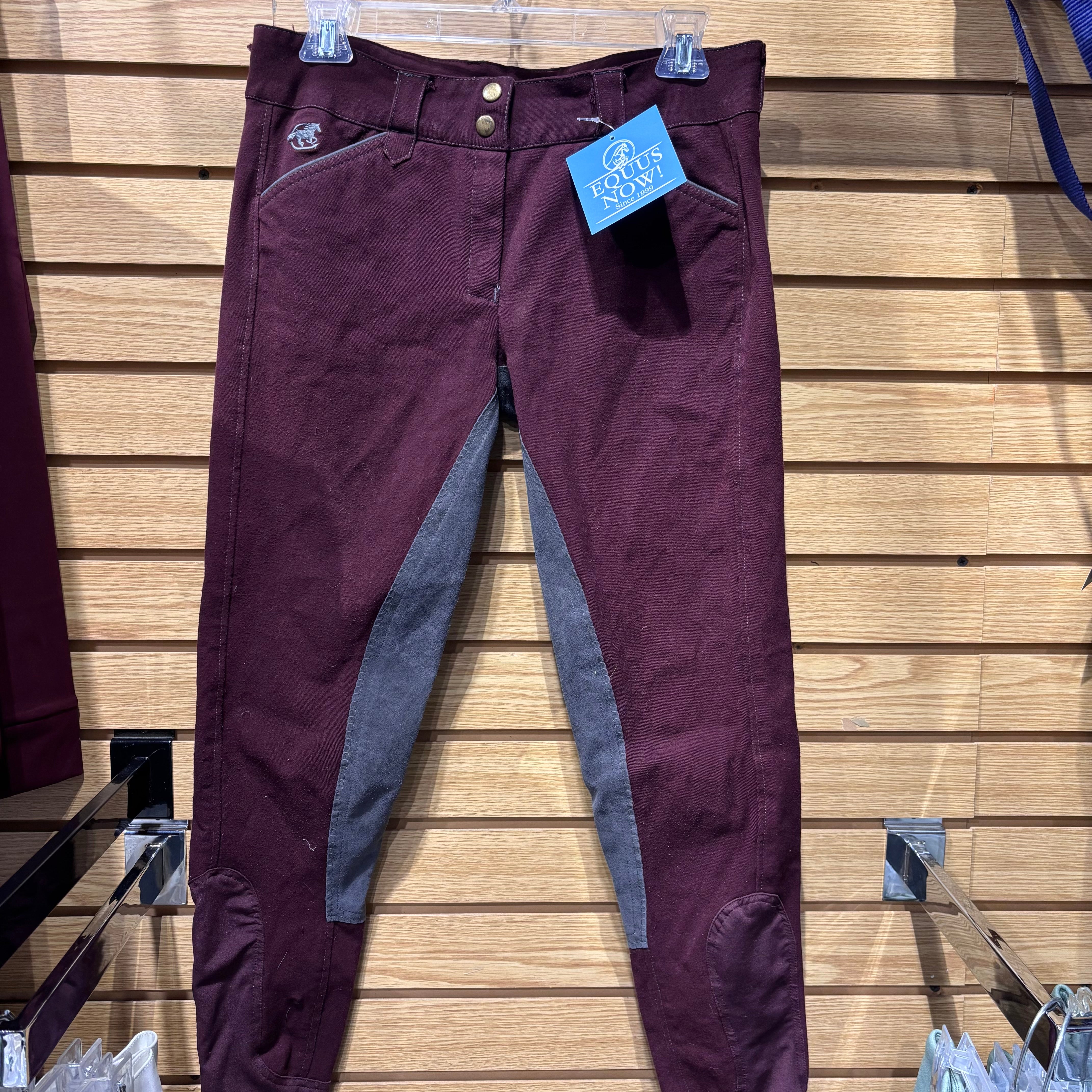 Used 28L Plum/Grey Smartpak Full Seat Breeches