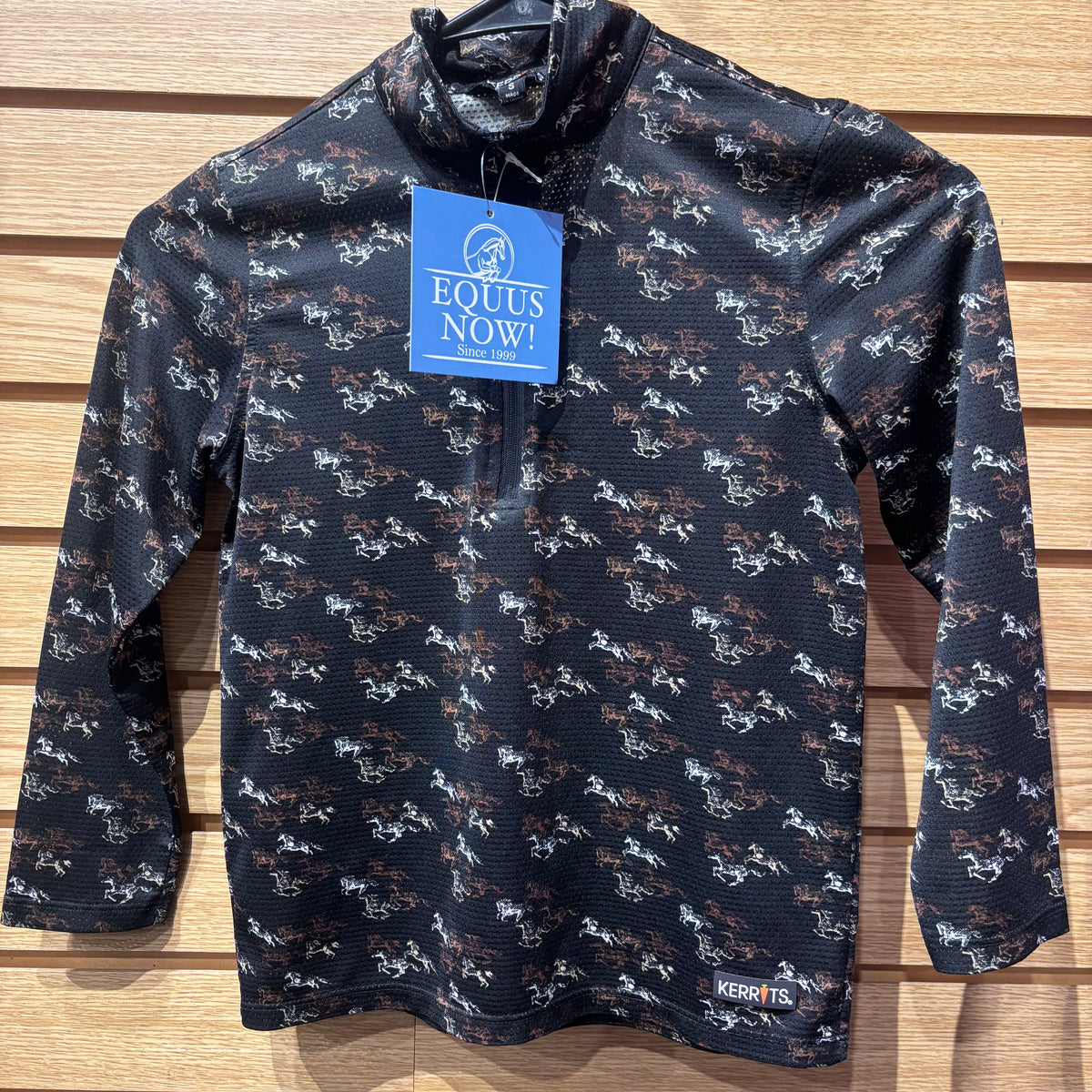 Used Youth Small Black/Horse Print Long Sleeve Shirt
