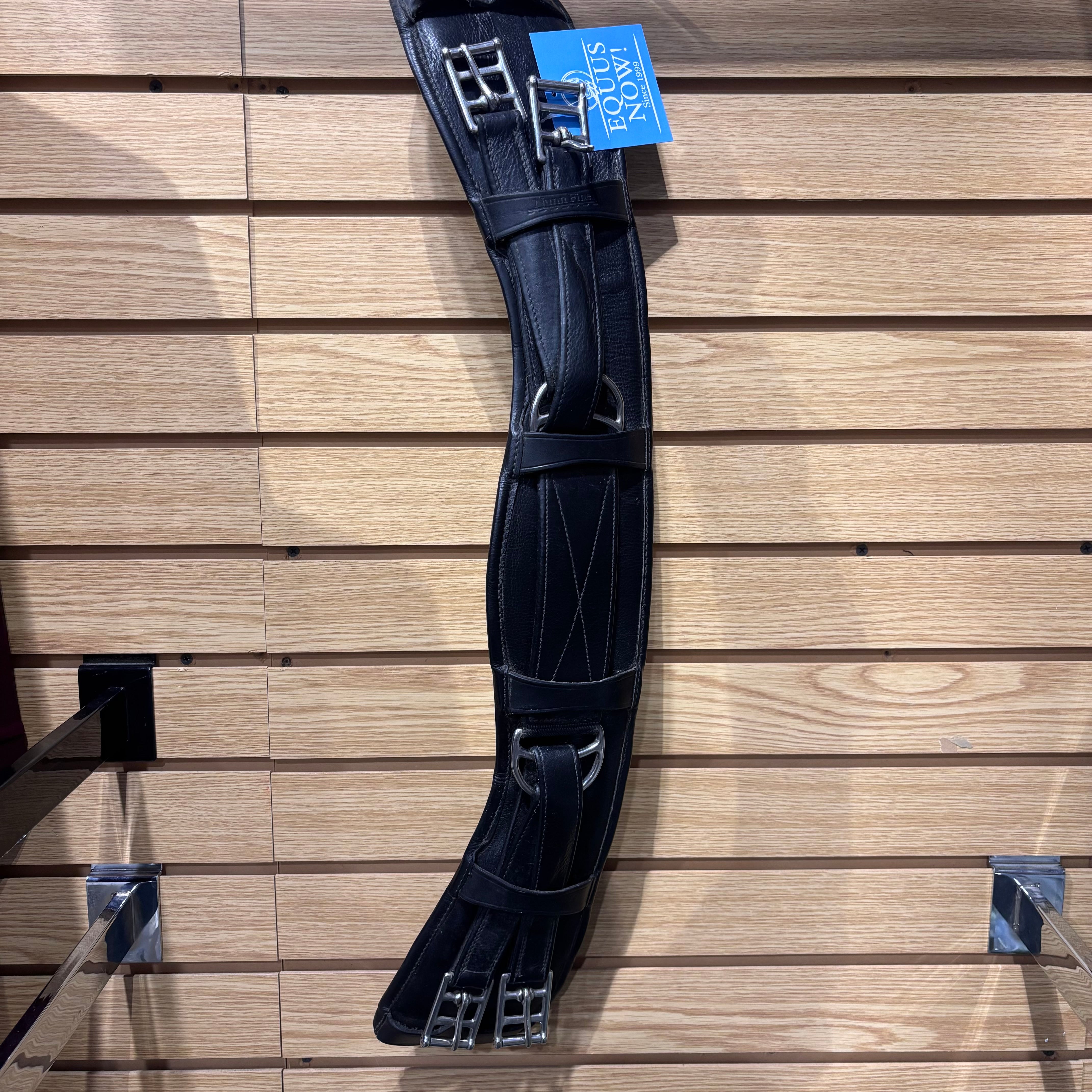 Used 24" Black Nunn Finer Padded Leather Dressage Girth