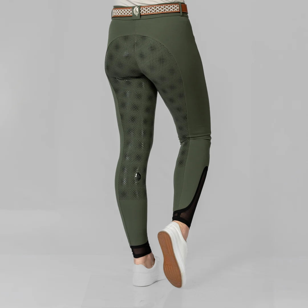 Equinavia Astrid Silicone Full Seat Breeches Thyme/Vanilla Cream