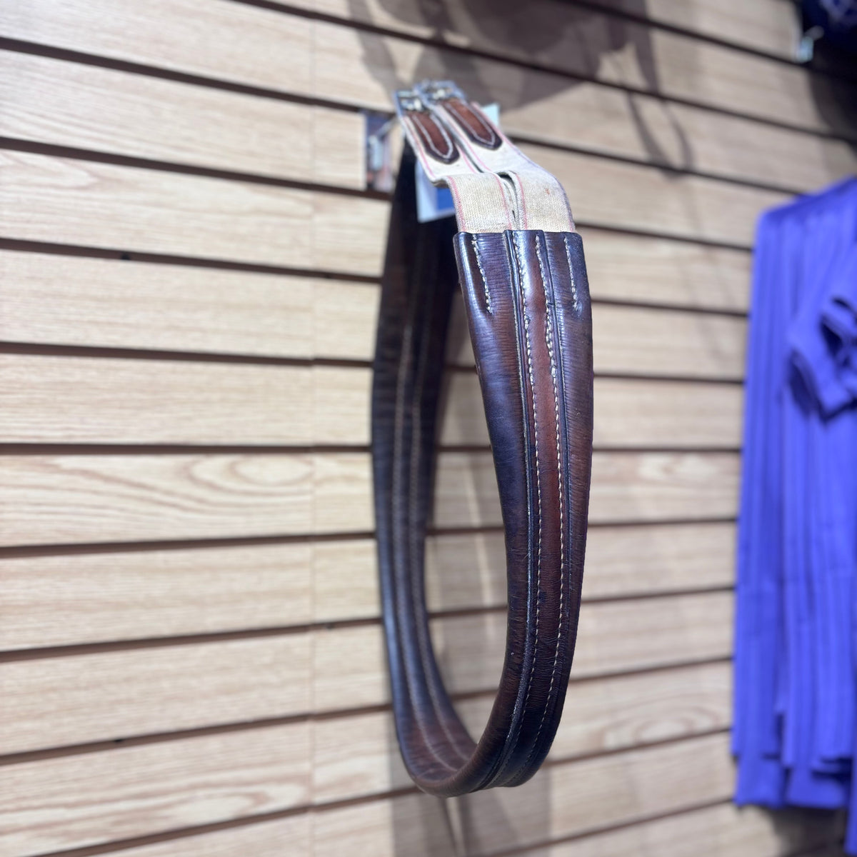 Used 48" Brown Elastic One Side Leather Girth