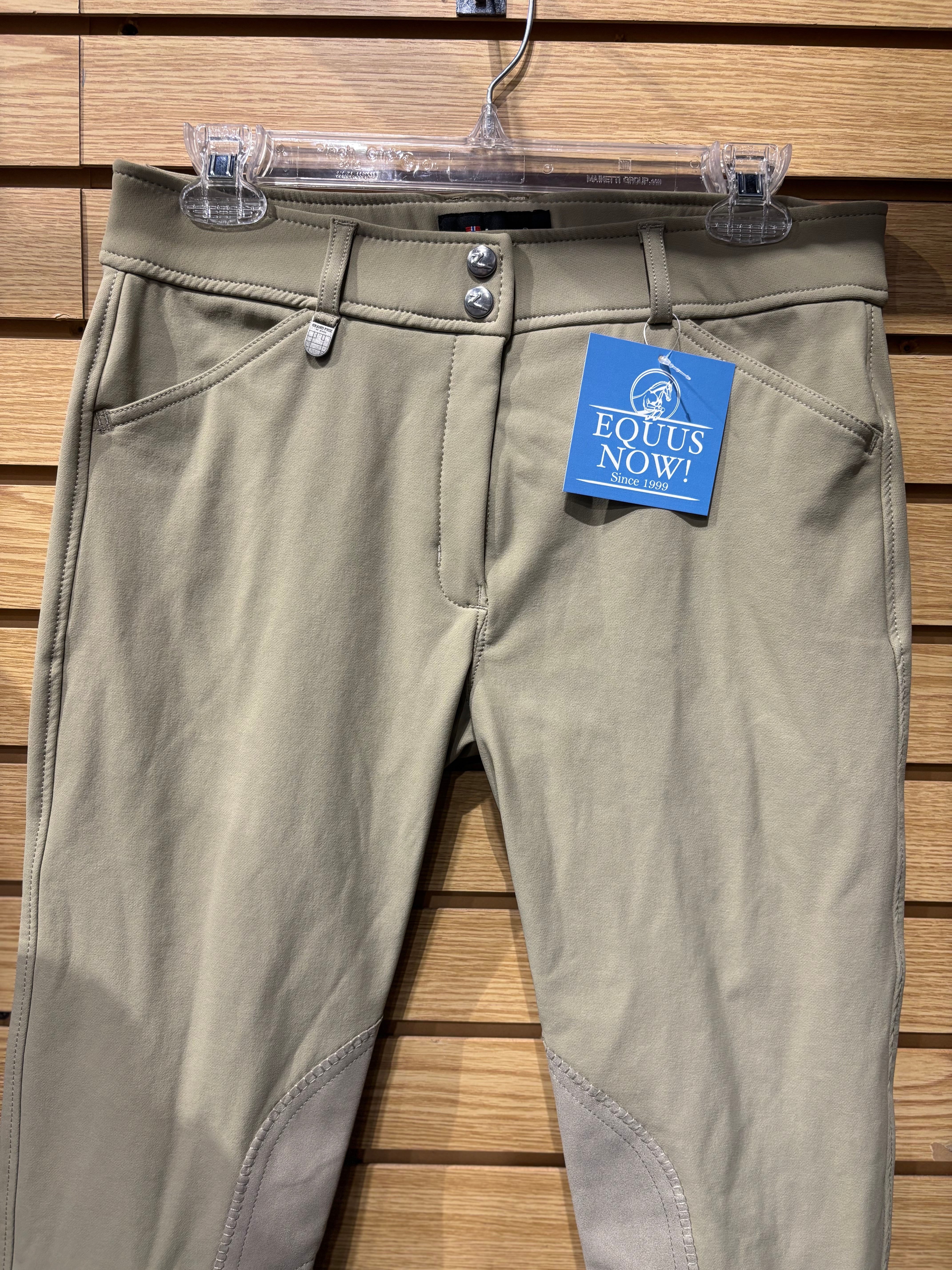 Used Horze Grand Prix 28 Tan Knee Patch Breeches