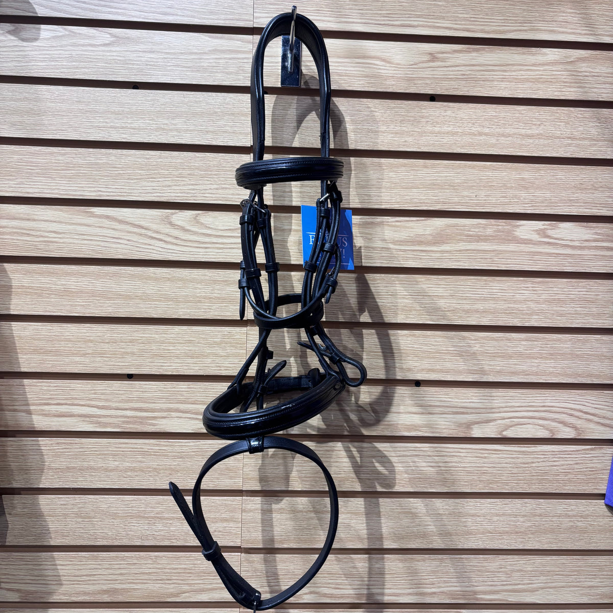 Used Horse Black HDR Monocrown Dressage Bridle with Flash