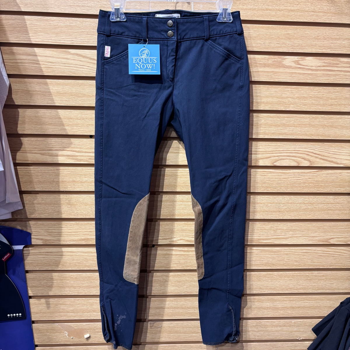 Used 26 Navy Tailored Sportsman Knee Patch Breeches
