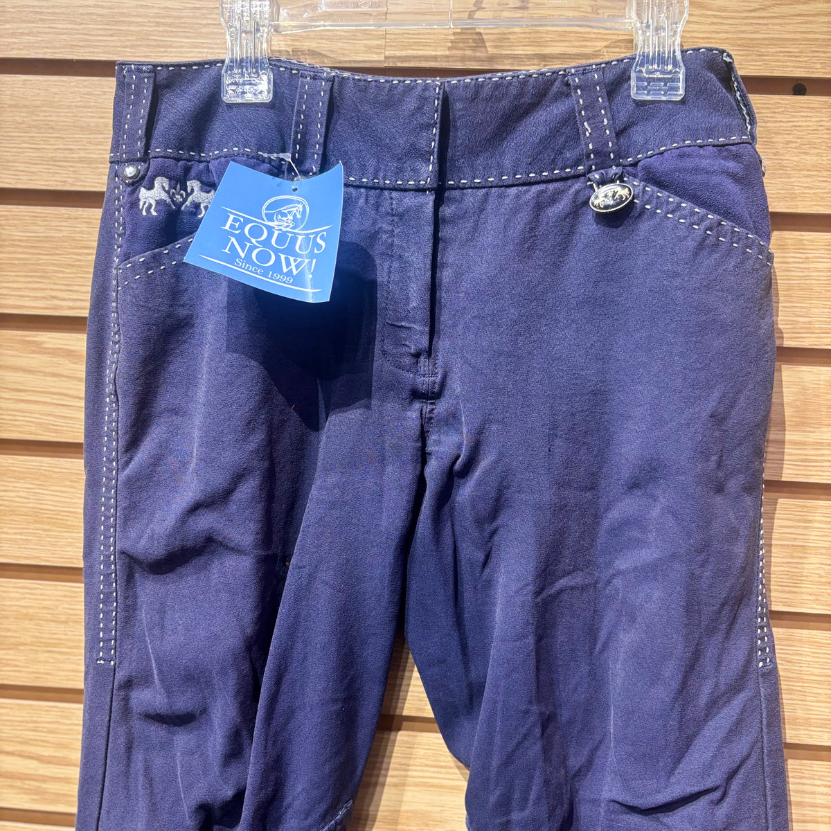 Used 28 Navy Equine Couture Knee Patch Breeches