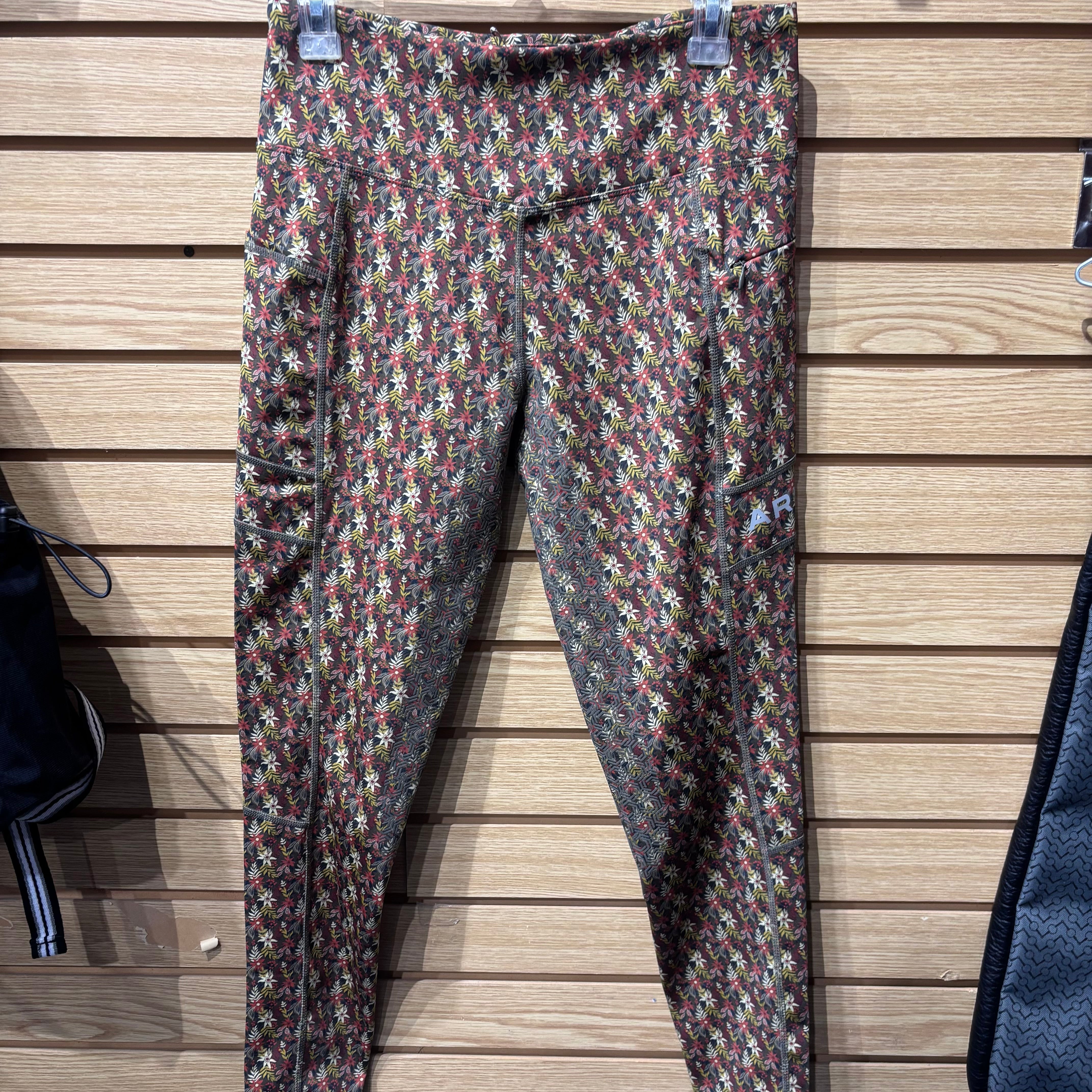 Used Medium Floral Ariat Full Seat Tights