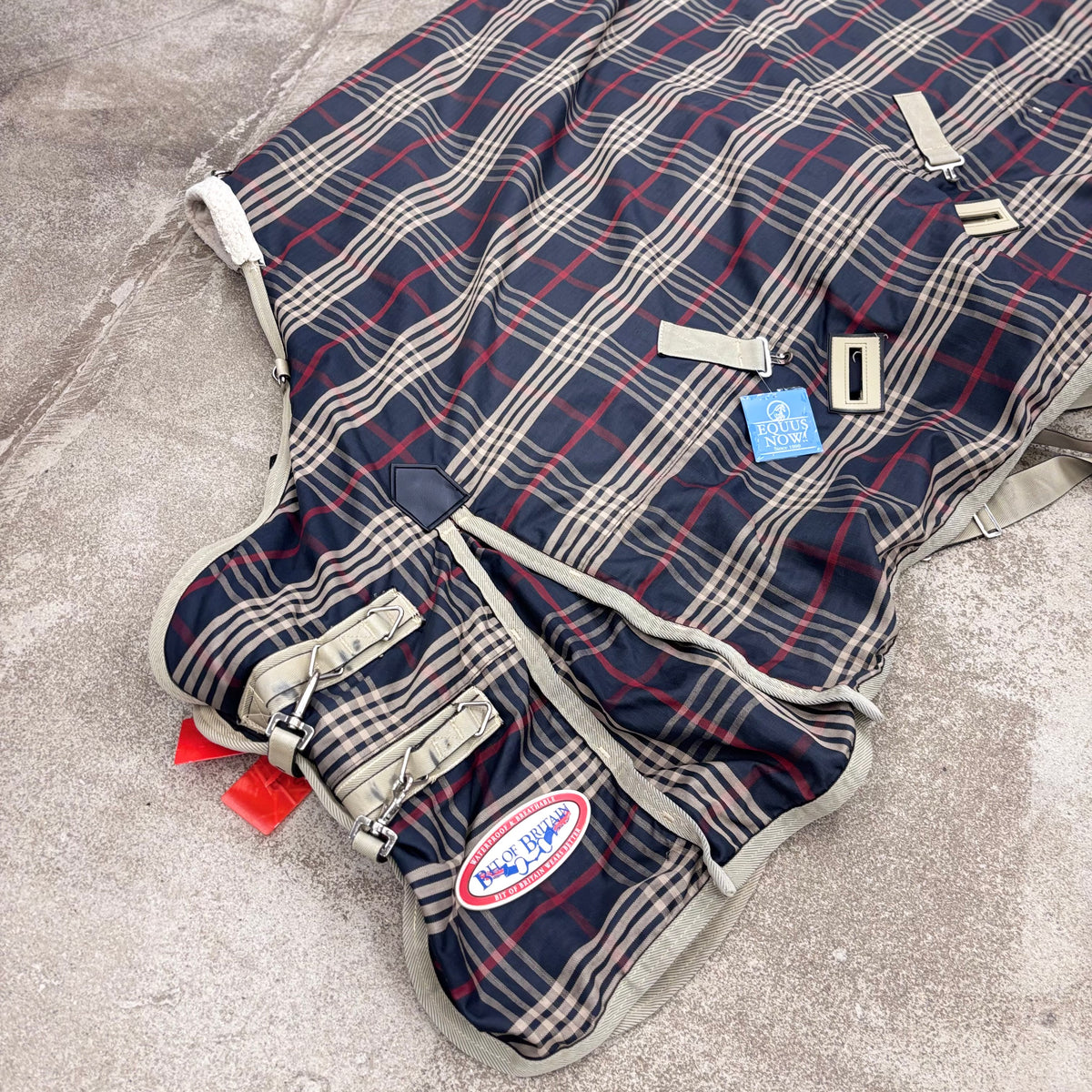 Used 84" Black & Tan Plaid Bit Of Britain Heavy Weight Blanket