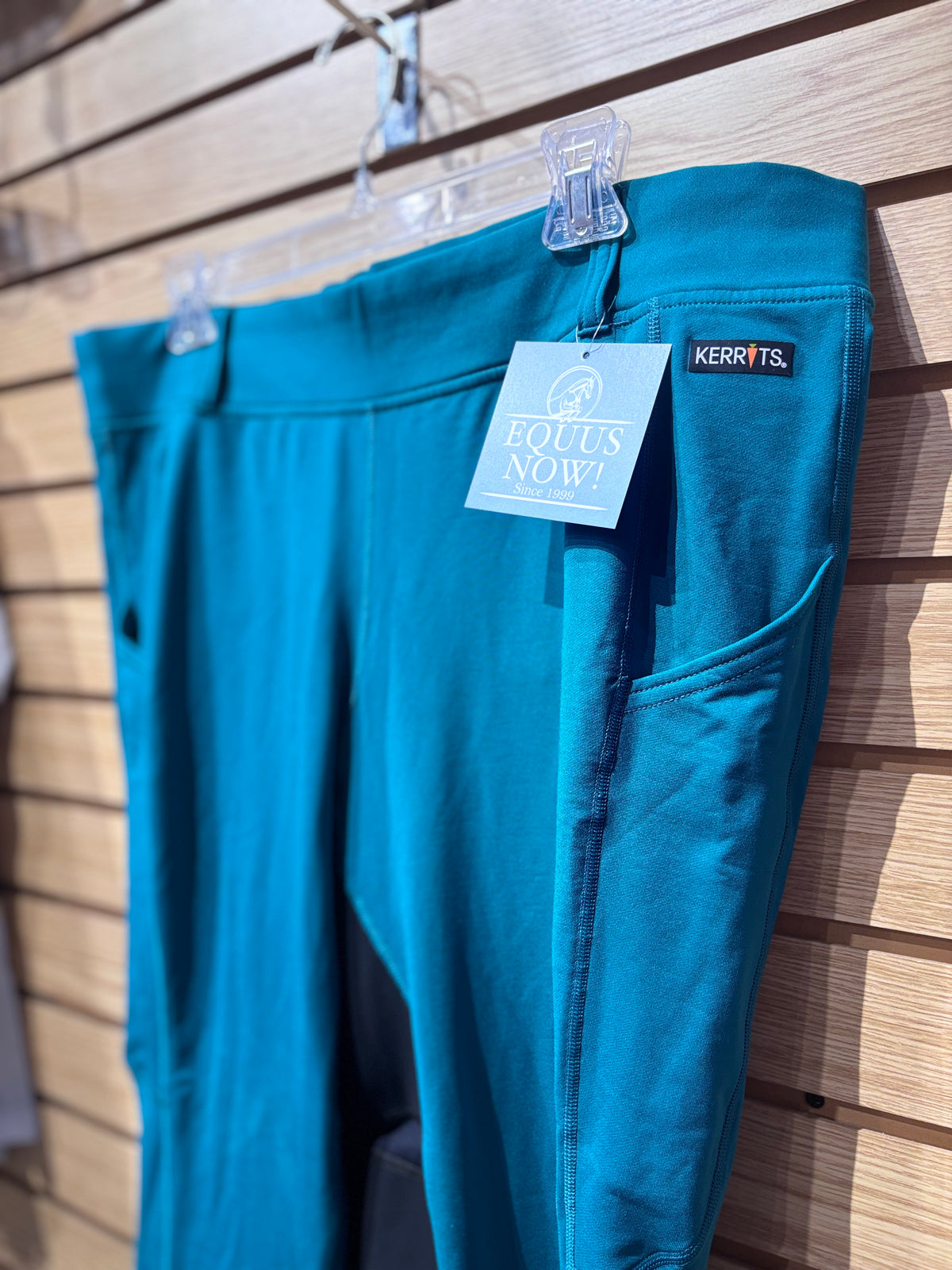 Used 2XL Teal Kerrits Full Seat Riding Tights