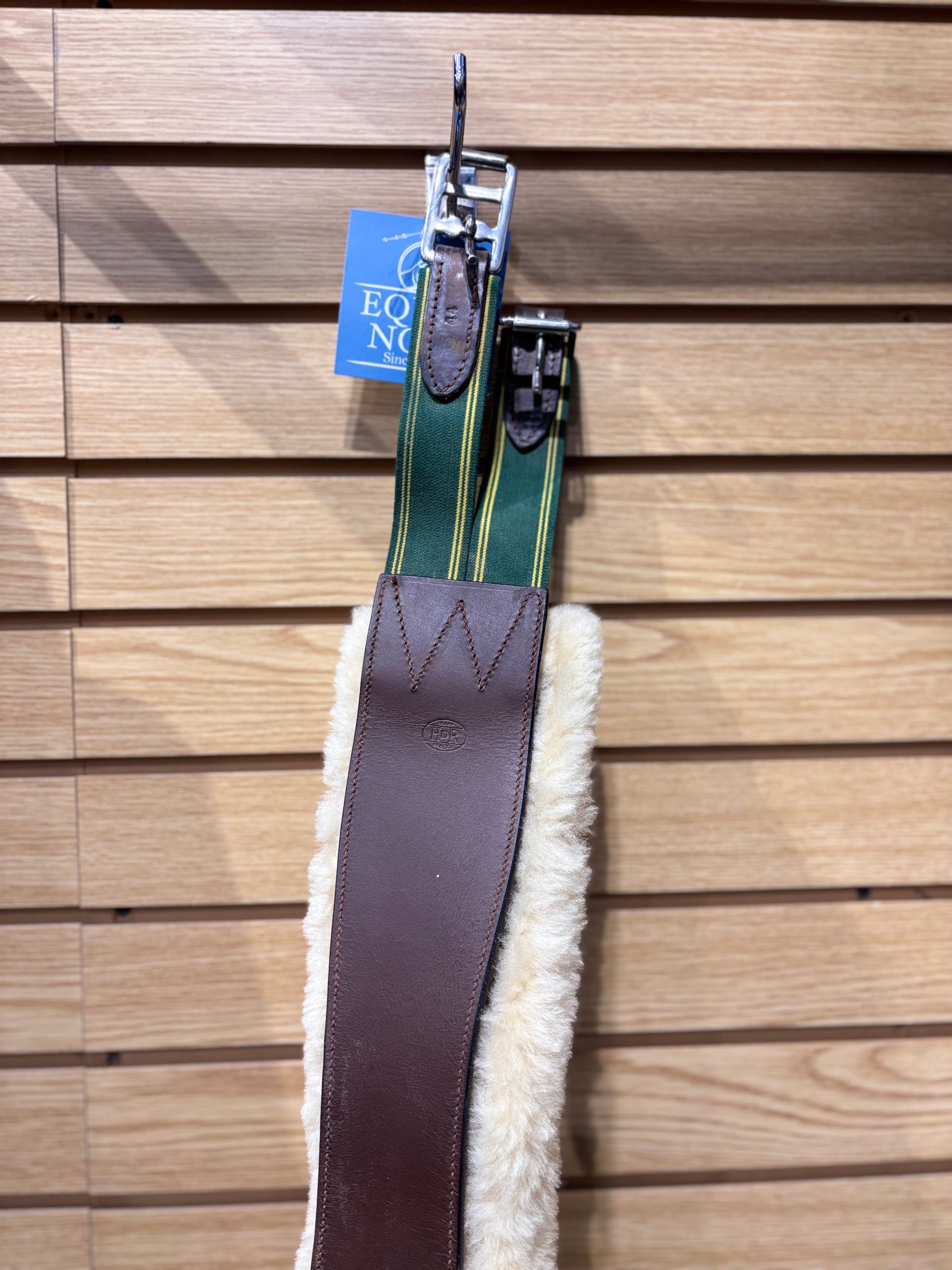 Used 44" HDR Brown Leather Girth with Removable Fleece