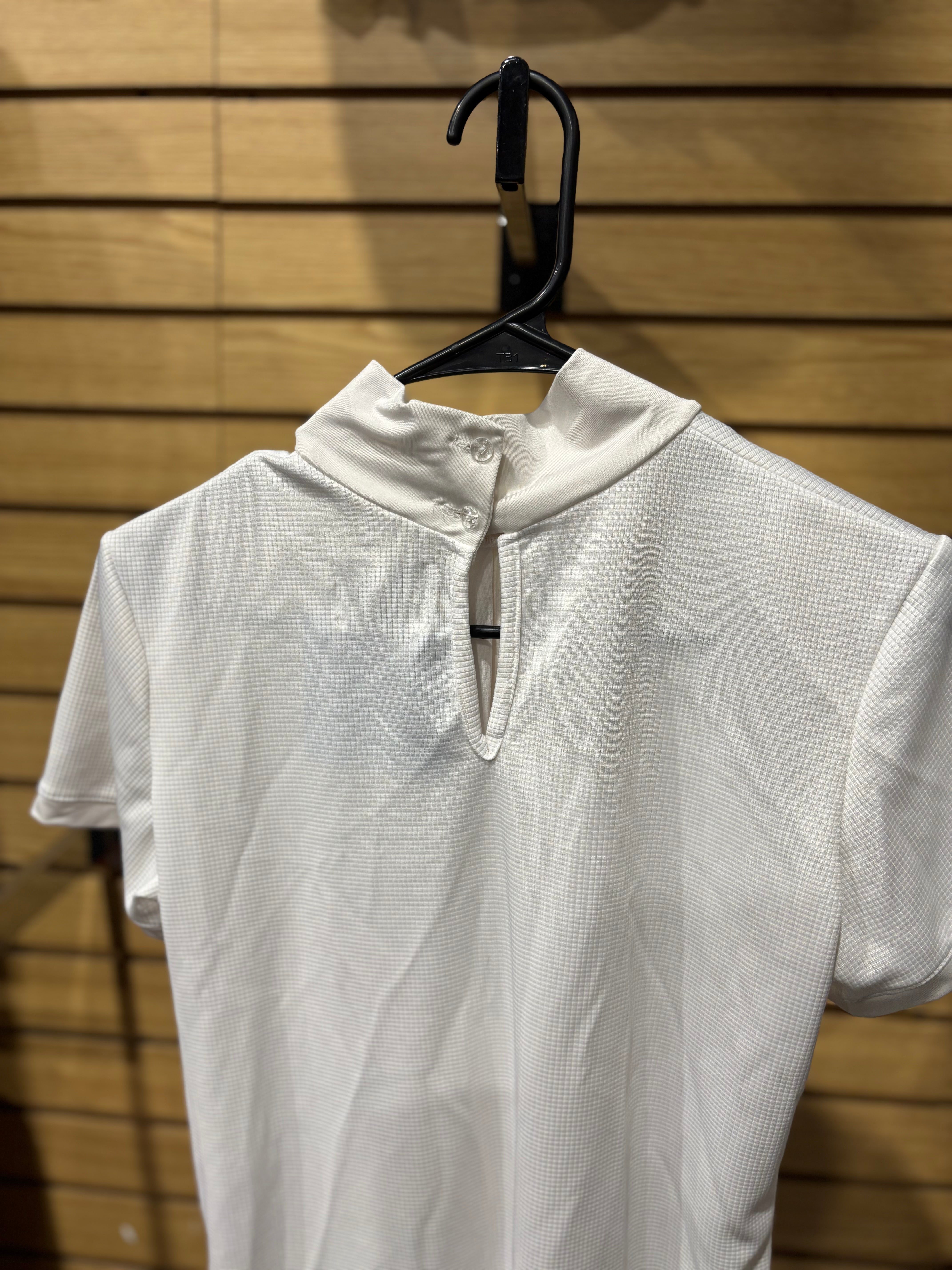 Used Large White Cavalliera Show Shirt Short Sleeve