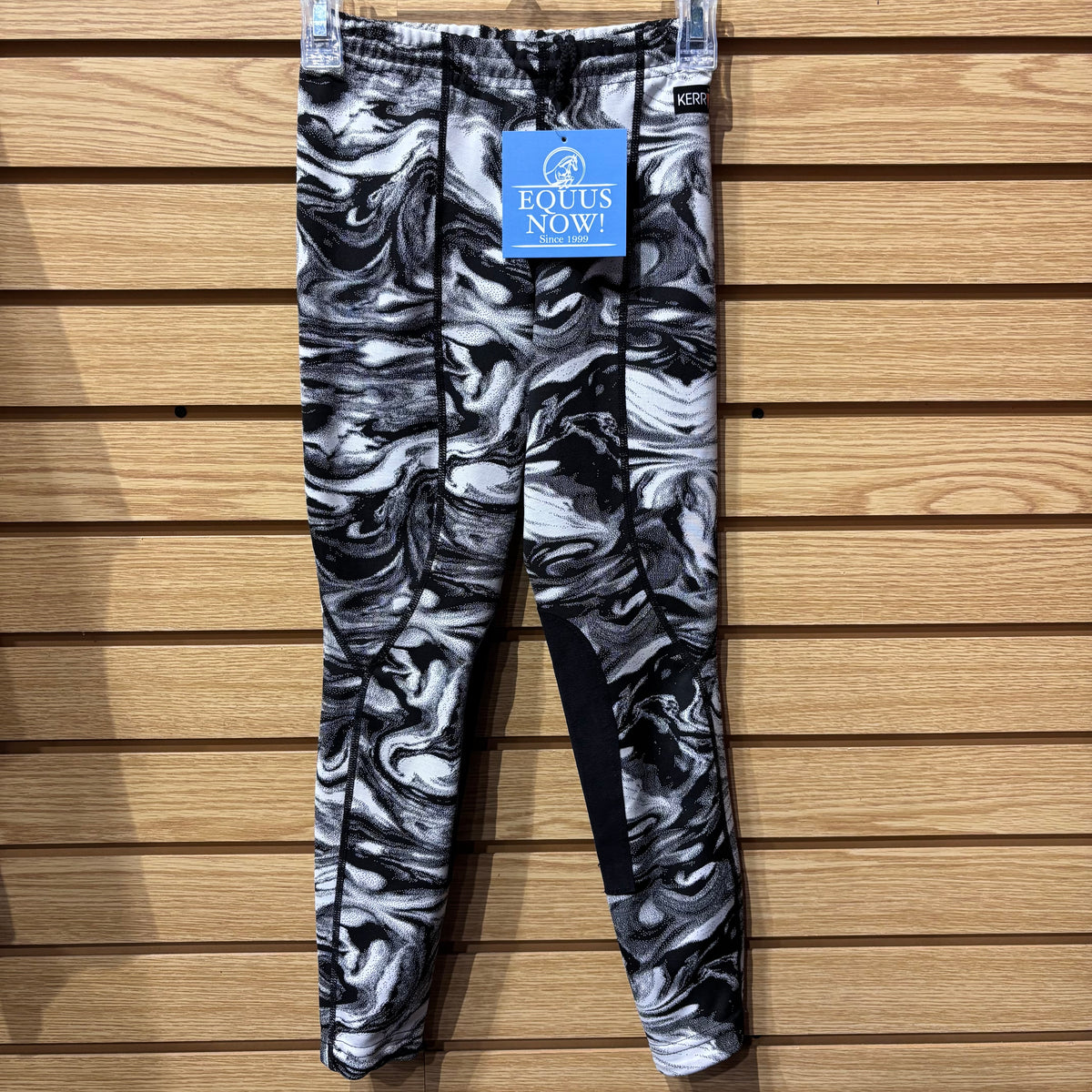 Used Youth Small Black/White Kerrits Knee Patch Tights