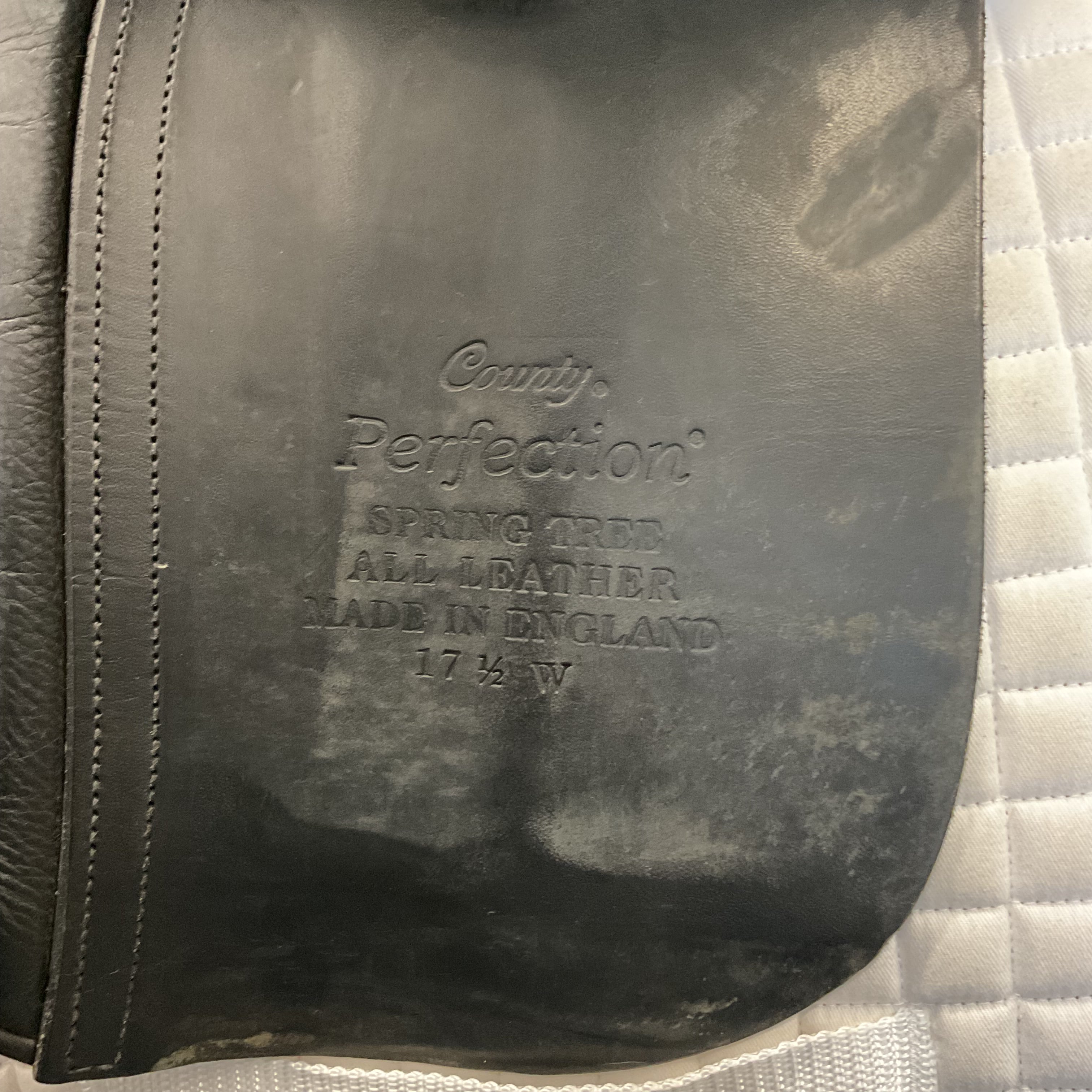 Used County Perfection Dressage Saddle 17.5" Wide Tree
