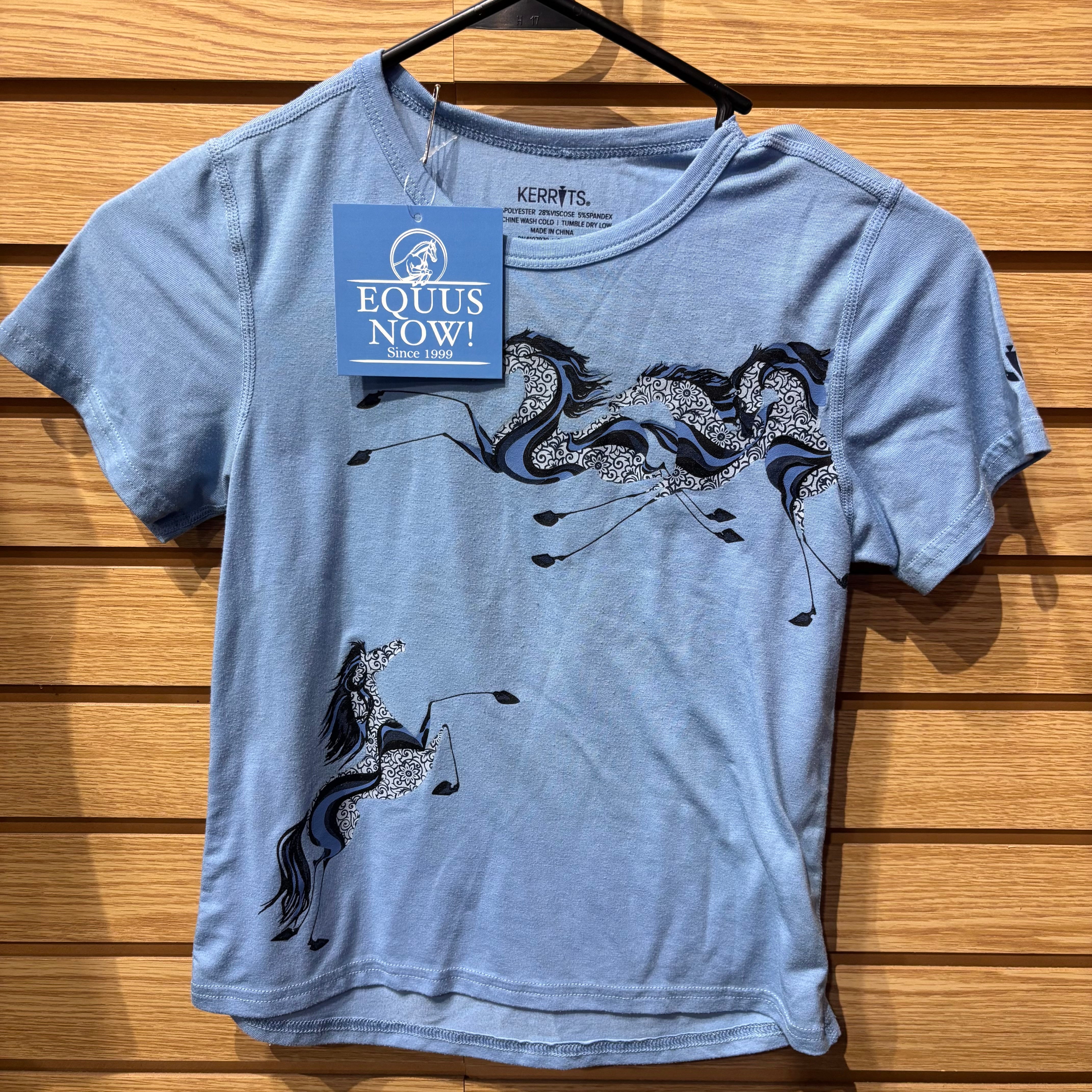 Used Youth Medium Blue Kerrits Tee
