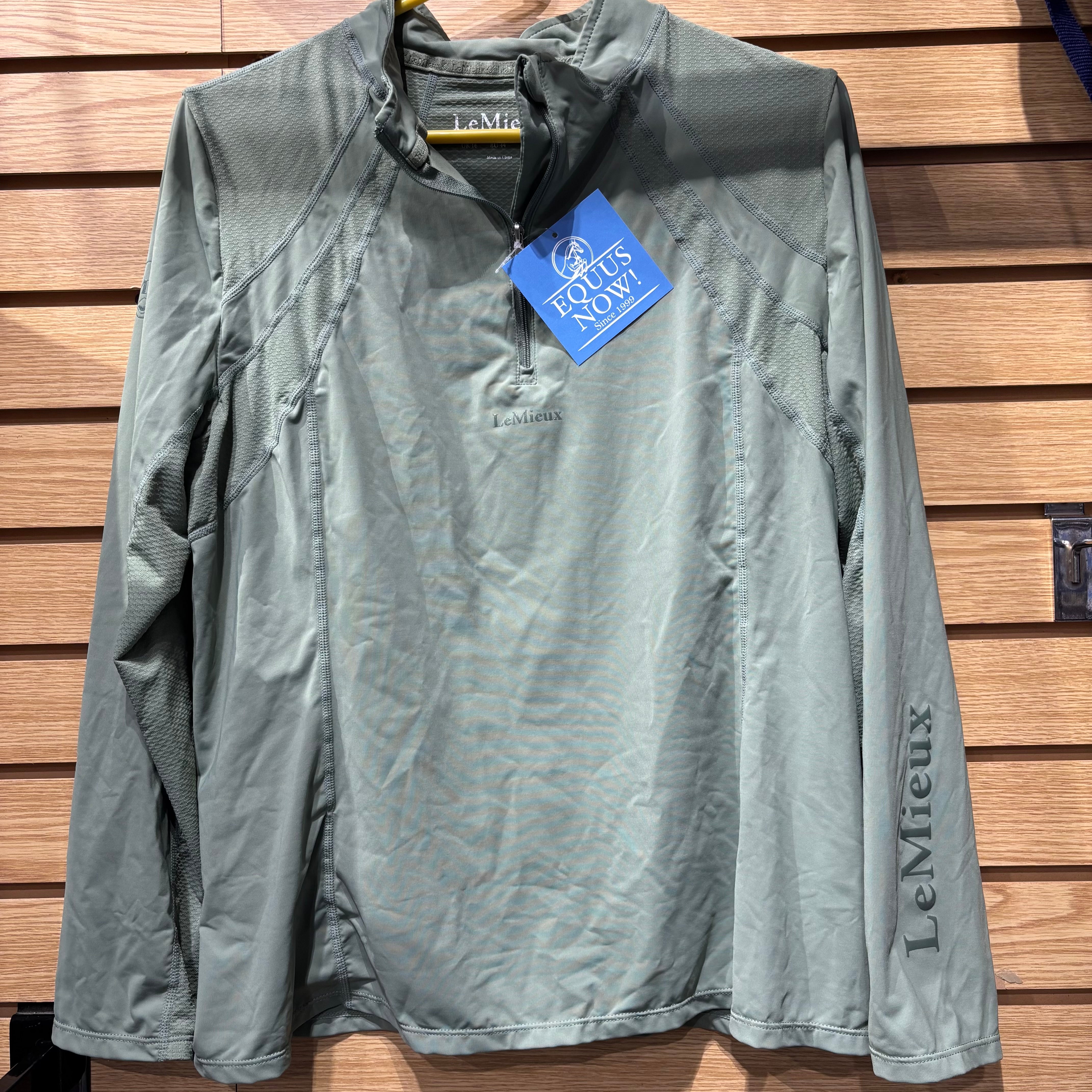 Used US 12 Green LeMieux 1/4 Zip Sun Shirt