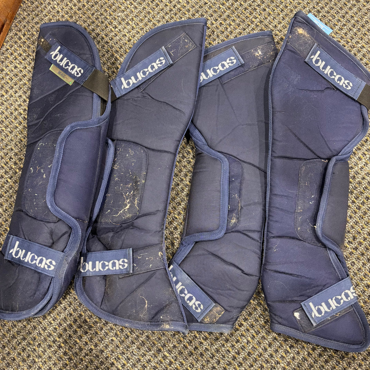 Used Full Navy Bucas Shipping Boots (Set of 4)