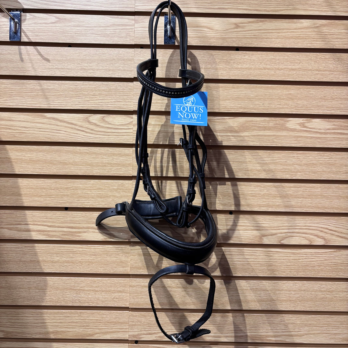 Used Oversize Black Bobbys English Tack Dressage Bridle w/ Passier Browband
